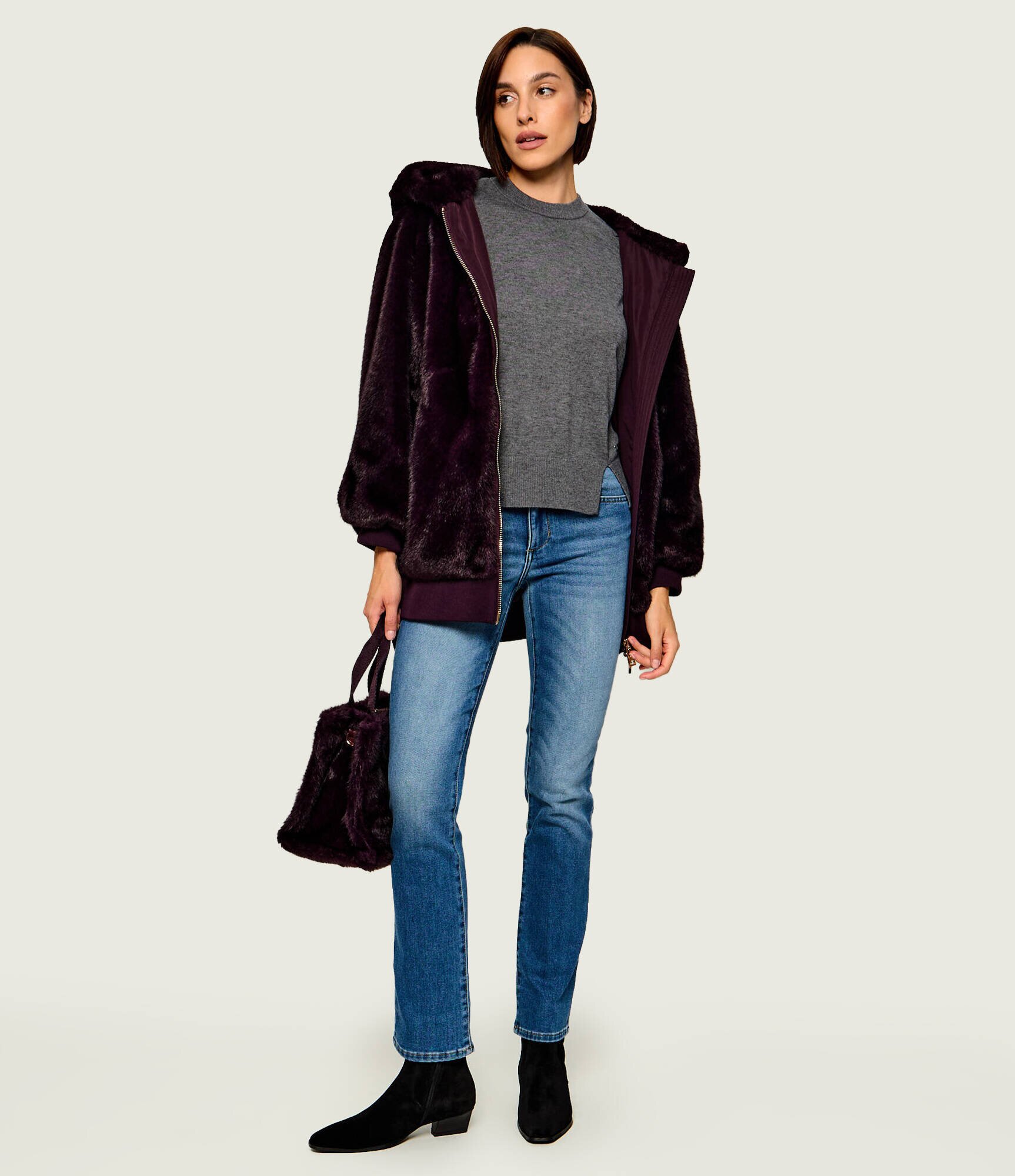 Gant Botine Bassotte | piele întoarsă cu adaos de piele