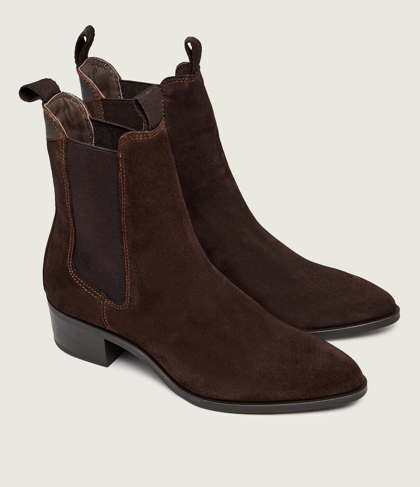 Gant Ghete chelsea cu toc St Broomly | piele întoarsă