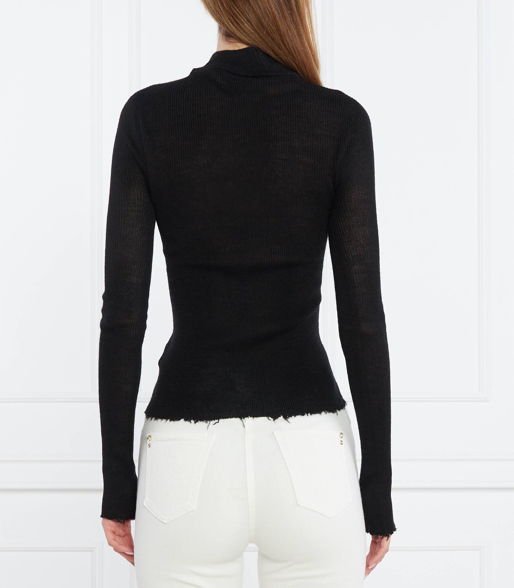 GCDS Pulover BASIC TURTLENECK | Skinny fit cu adaos de lână