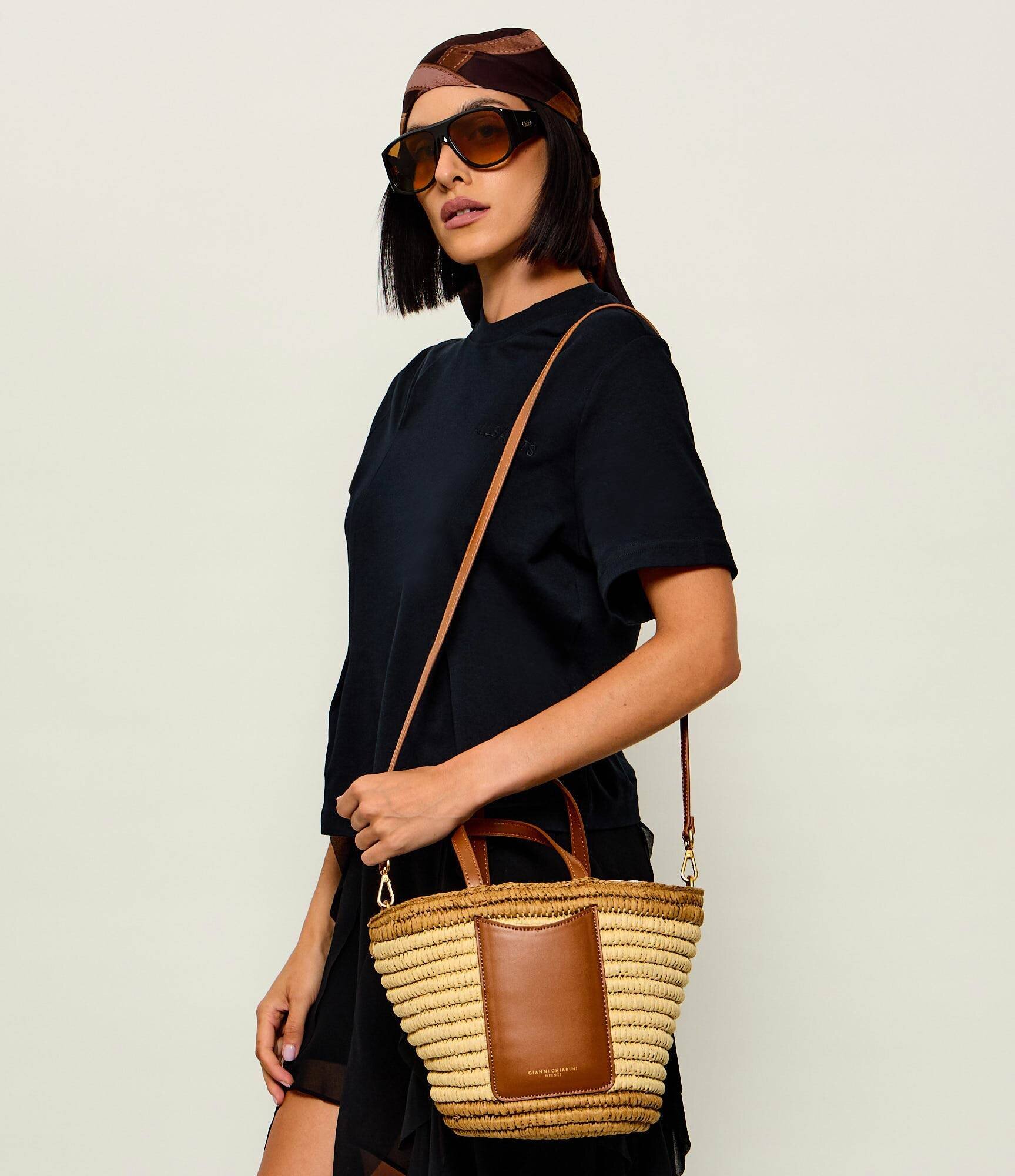 Gianni Chiarini Geantă tip sac Mae cu adaos de piele