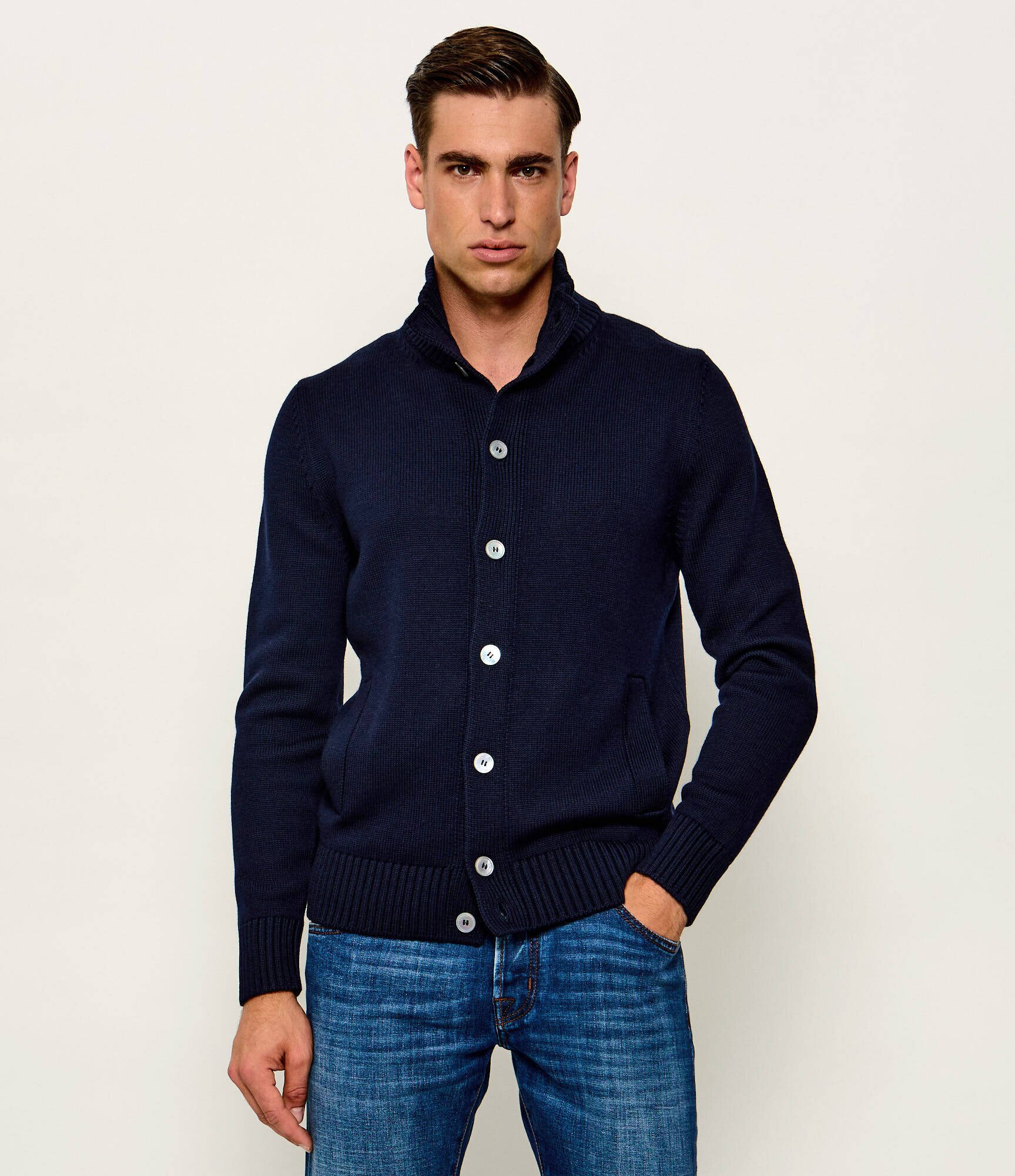 Gran Sasso De lână cardigan Corean | regular fit