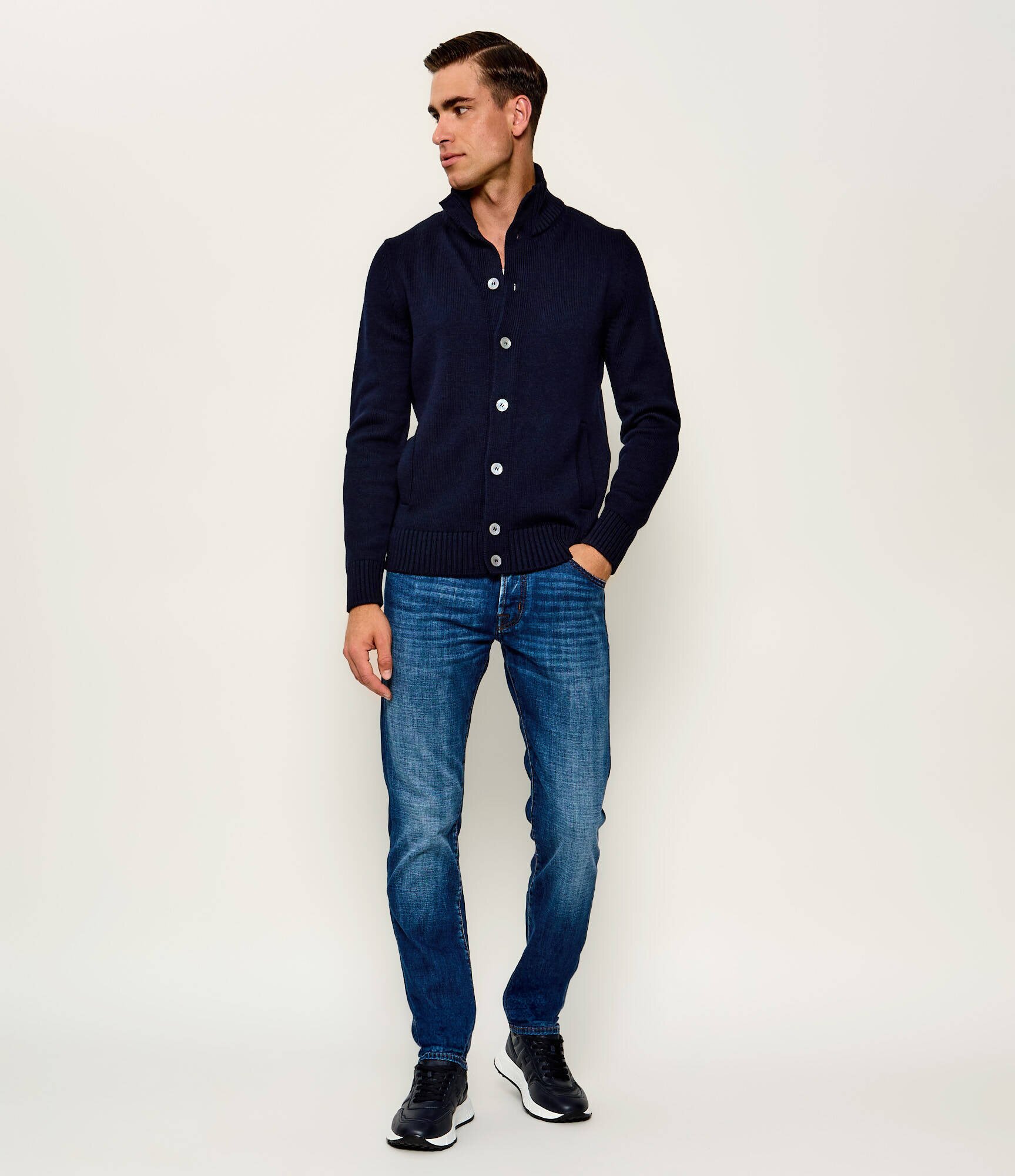 Gran Sasso De lână cardigan Corean | regular fit