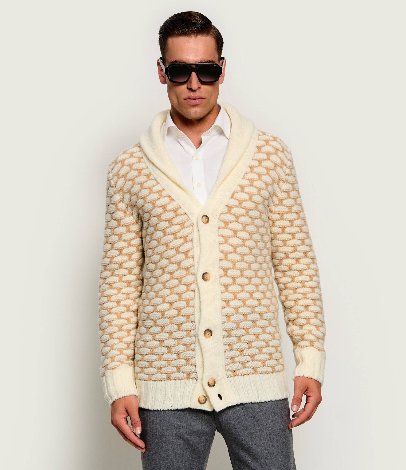 Gran Sasso De lână cardigan | Slim Fit