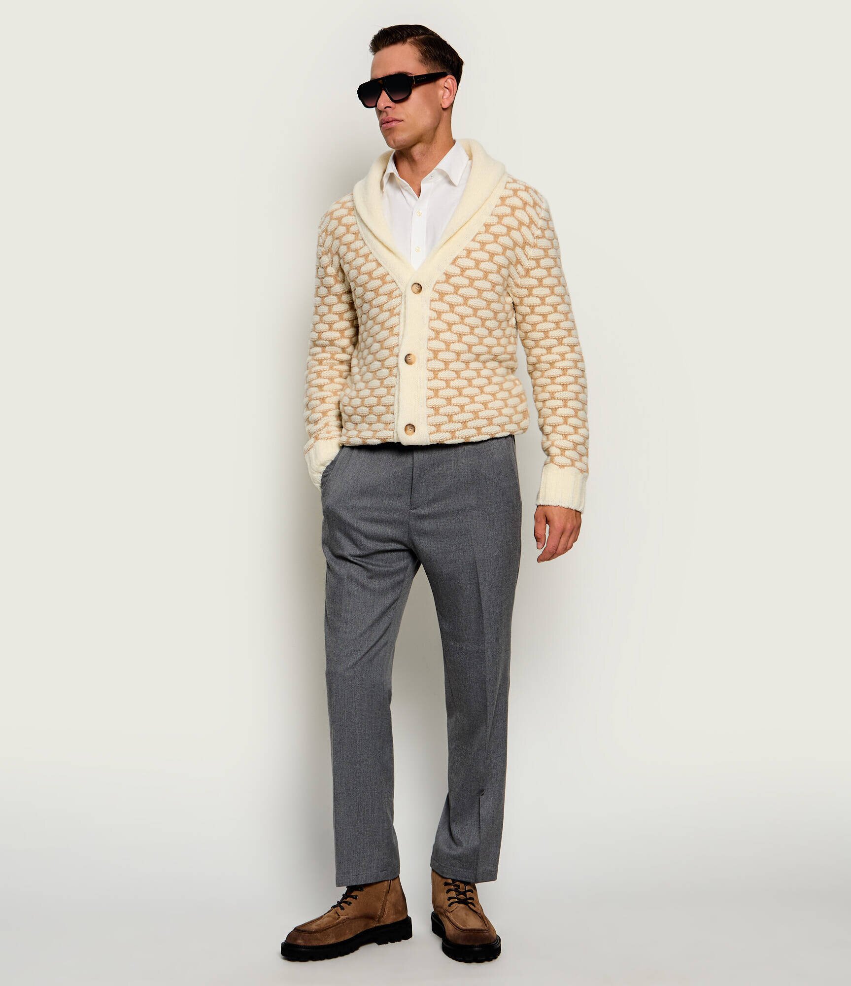 Gran Sasso De lână cardigan | Slim Fit