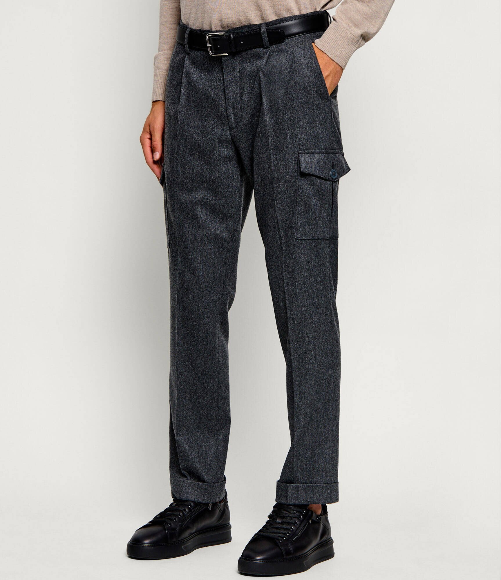 Gran Sasso De lână pantaloni chino | Tapered fit