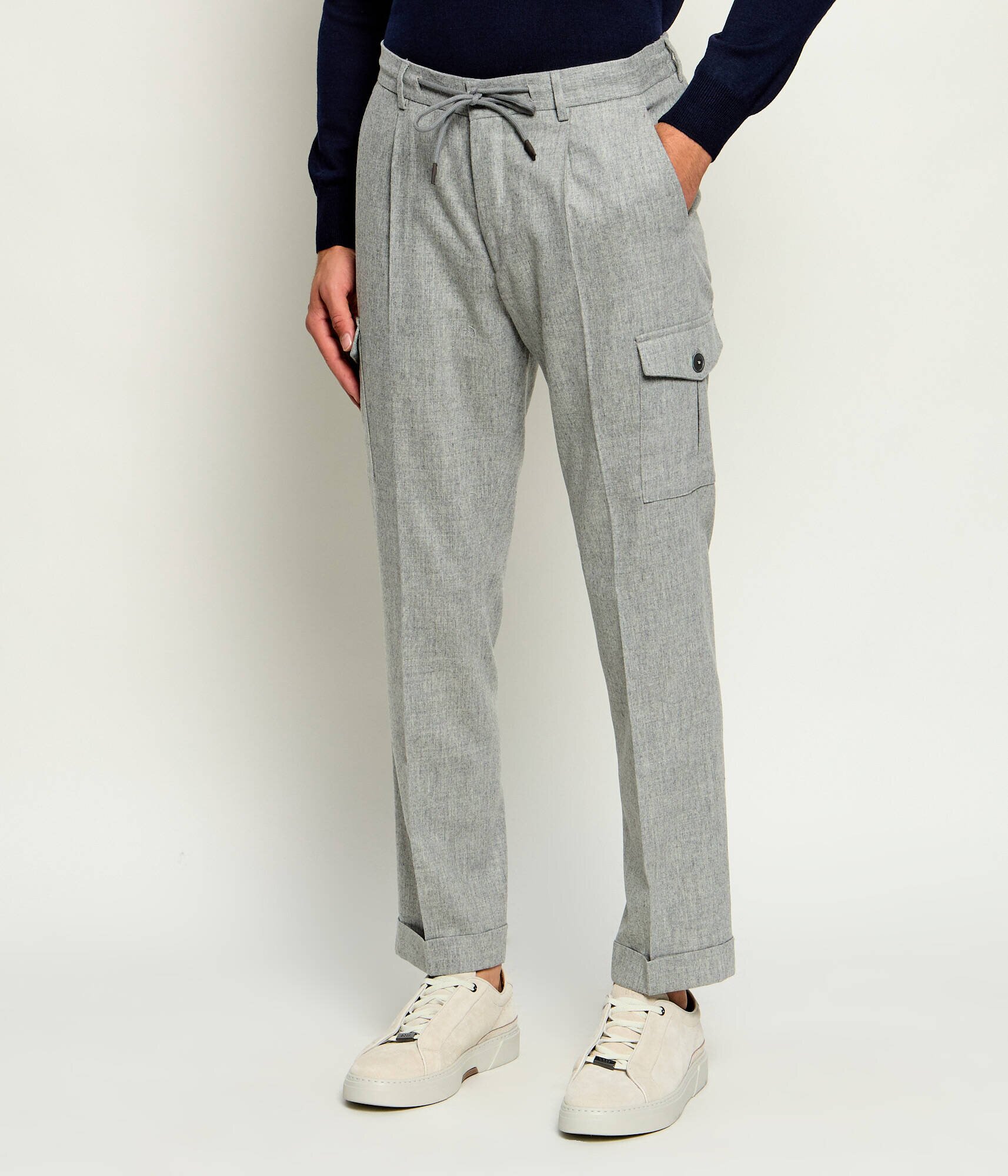 Gran Sasso De lână pantaloni chino | Tapered fit