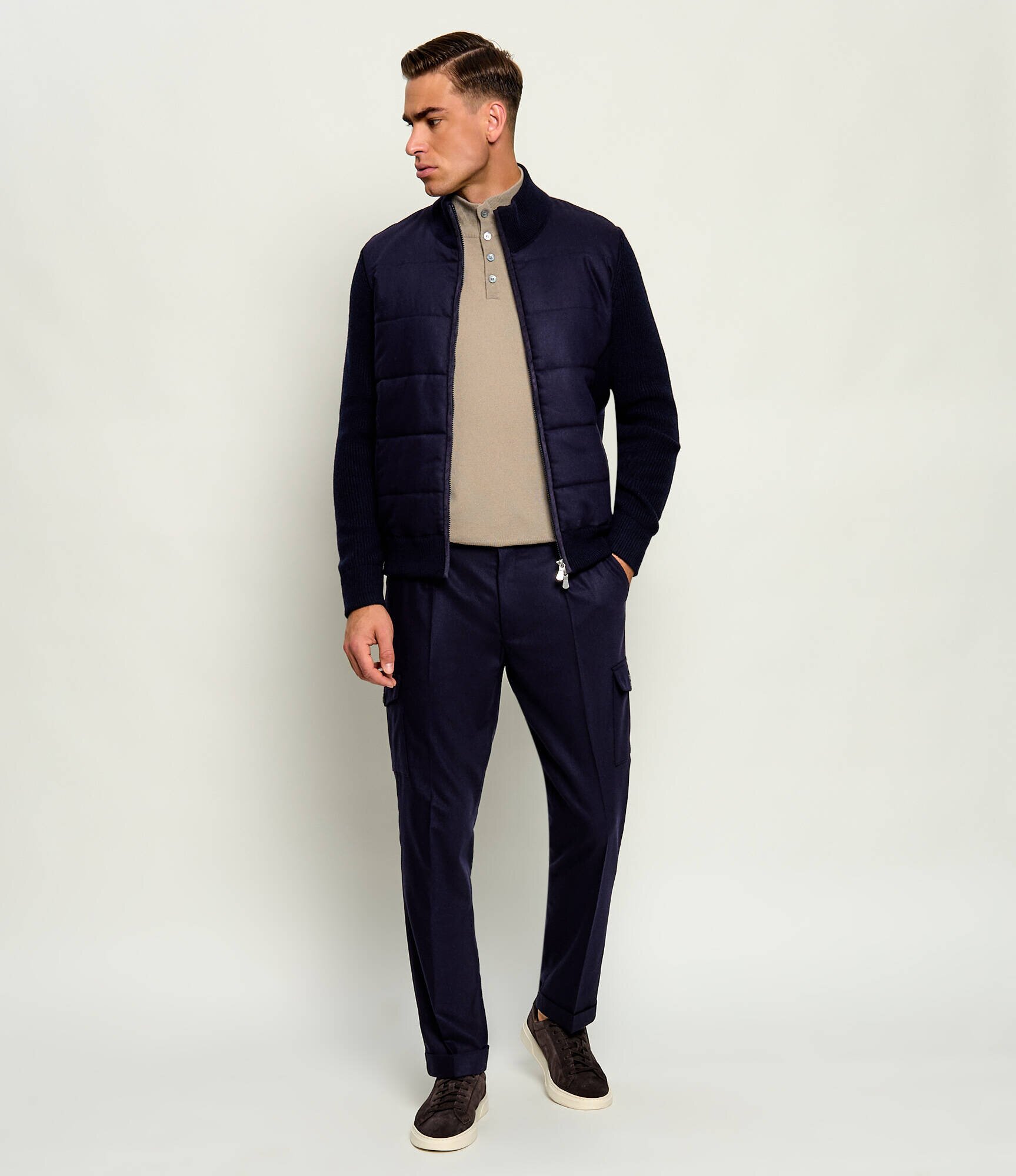 Gran Sasso De lână pantaloni chino | Tapered fit