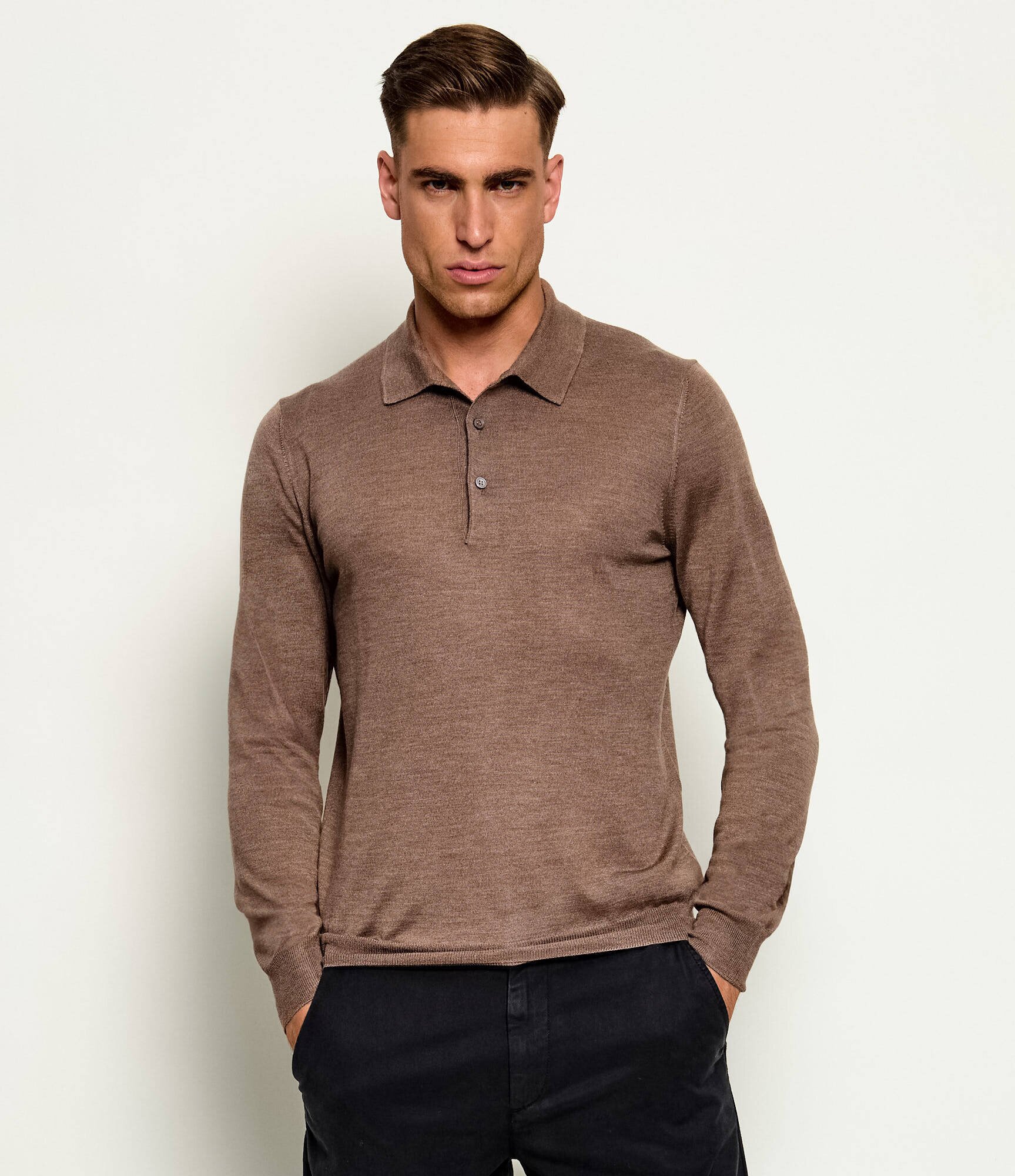 Gran Sasso De lână pulover Tennis | Slim Fit cu adaos de mătase