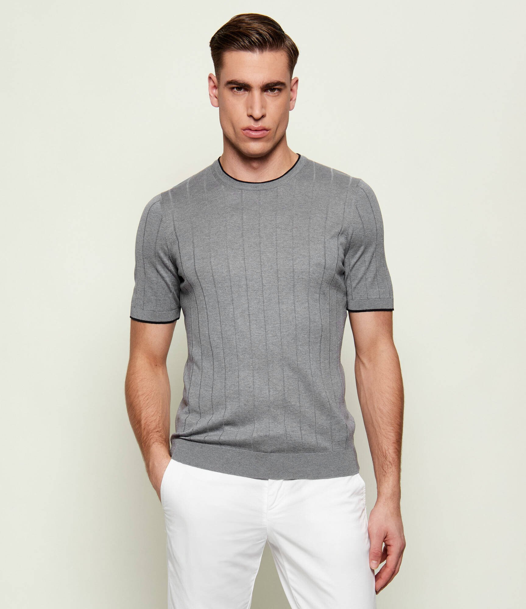 Gran Sasso De mătase pulover | Slim Fit