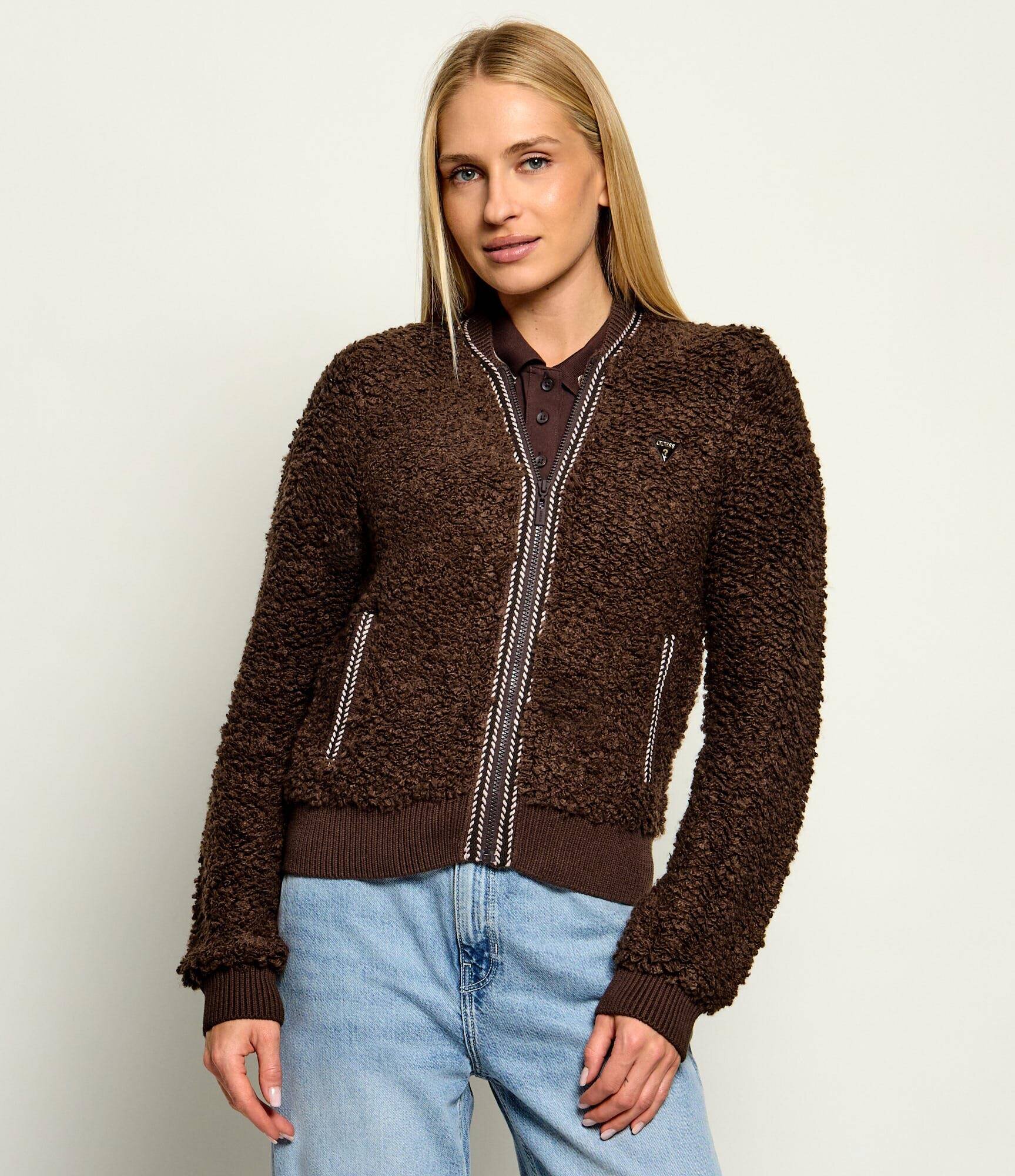 GUESS ACTIVE Din fleece geacă bomber Emma | regular fit cu adaos de lână