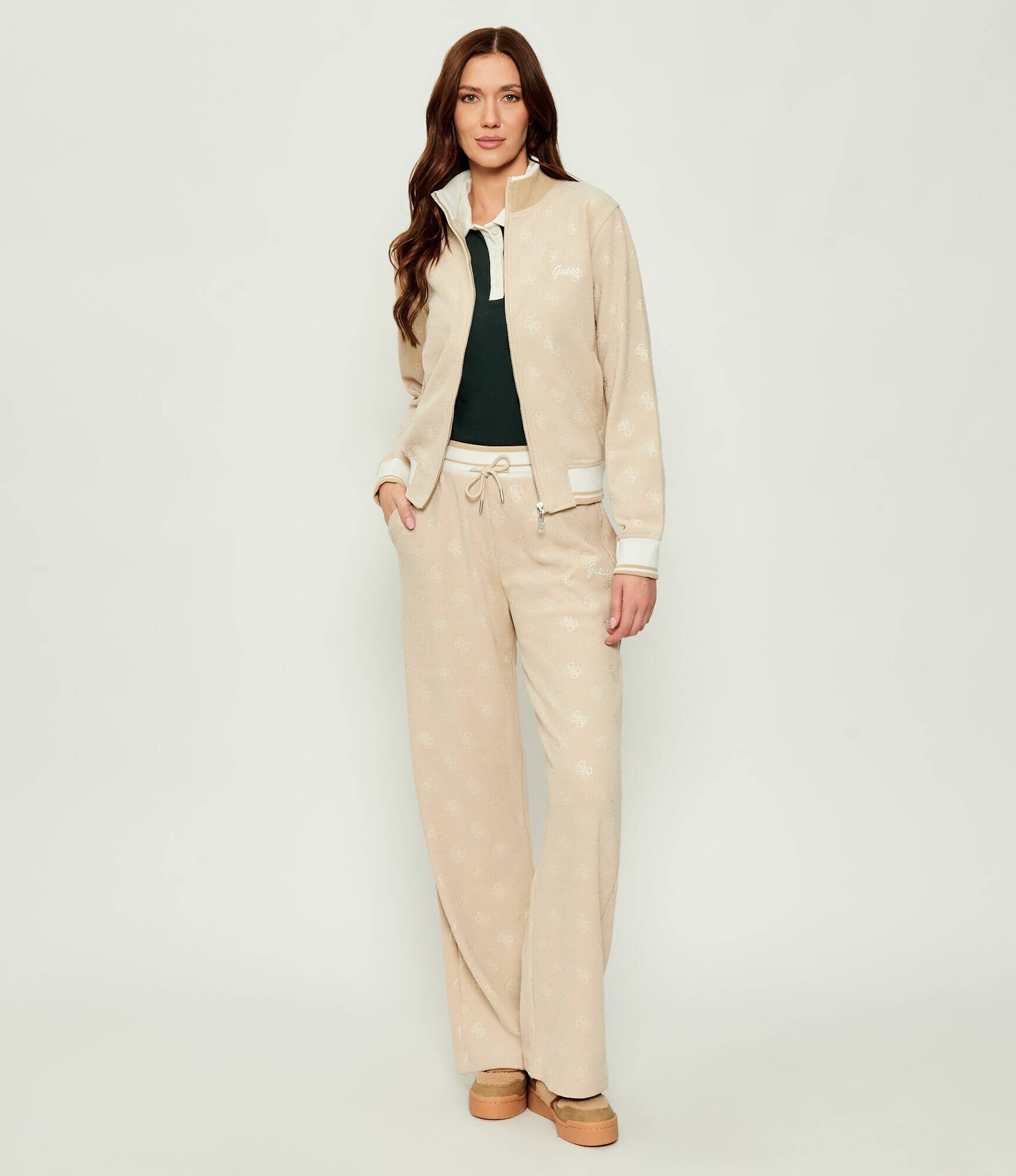 GUESS ACTIVE Pantaloni de trening PAULINA | Relaxed fit | catifea reiată