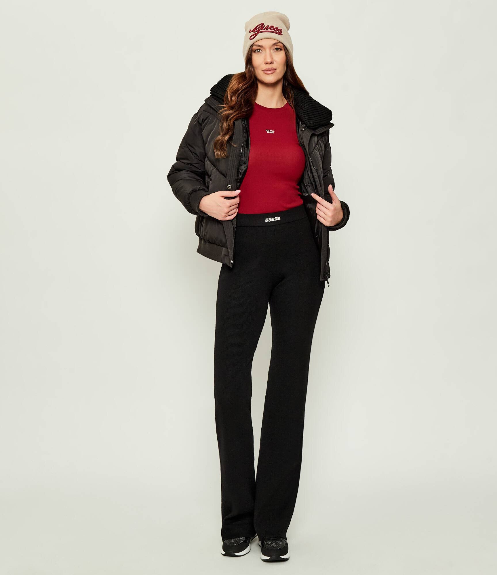 GUESS ACTIVE Pantaloni de tricot FLAMINIA | flare fit cu adaos de lână