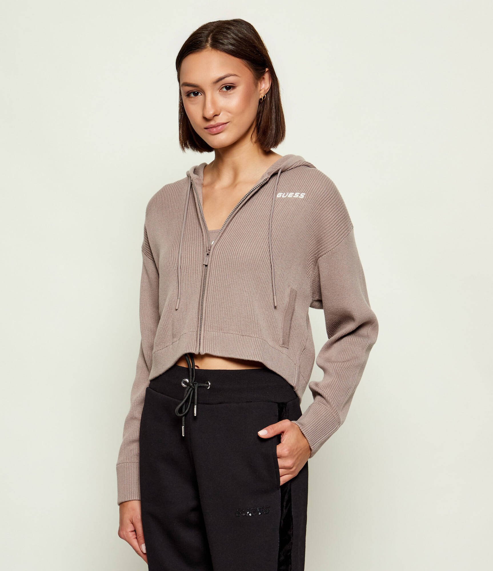 GUESS ACTIVE Pulover FLAMINIA | Cropped Fit cu adaos de lână