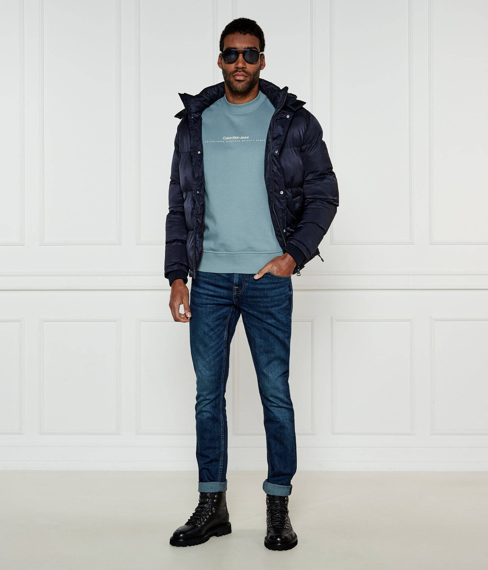 GUESS Blugi CHRIS | Super Skinny fit cu adaos de lână