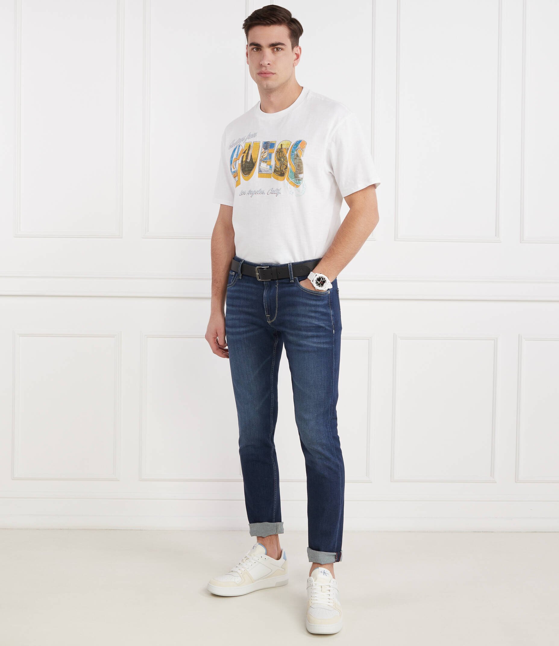 GUESS Blugi | Slim Fit cu adaos de mătase