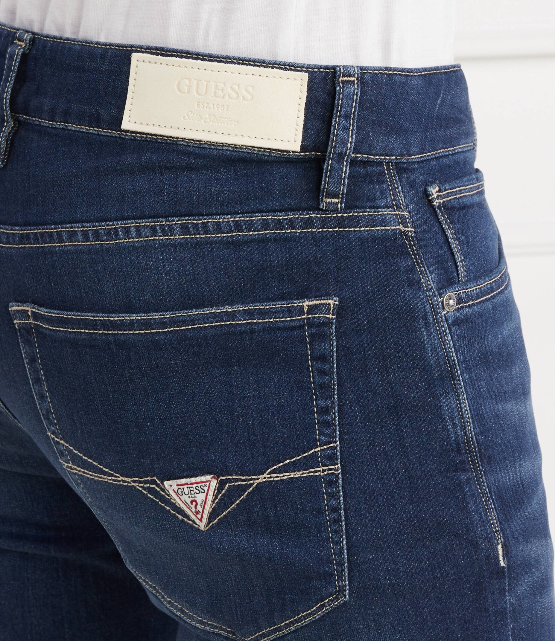 GUESS Blugi | Slim Fit cu adaos de mătase