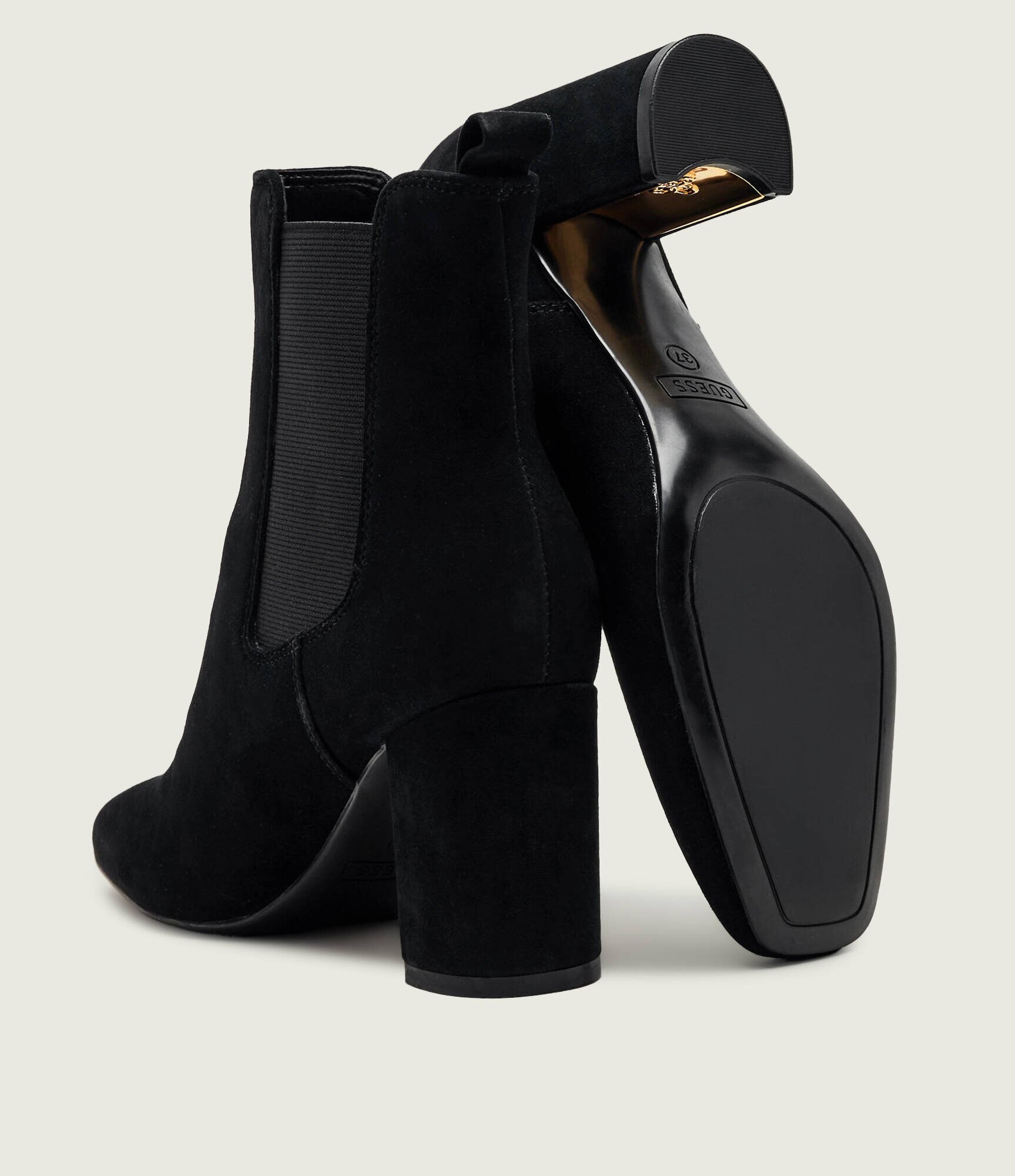 GUESS Botine cu toc Fiery | piele întoarsă