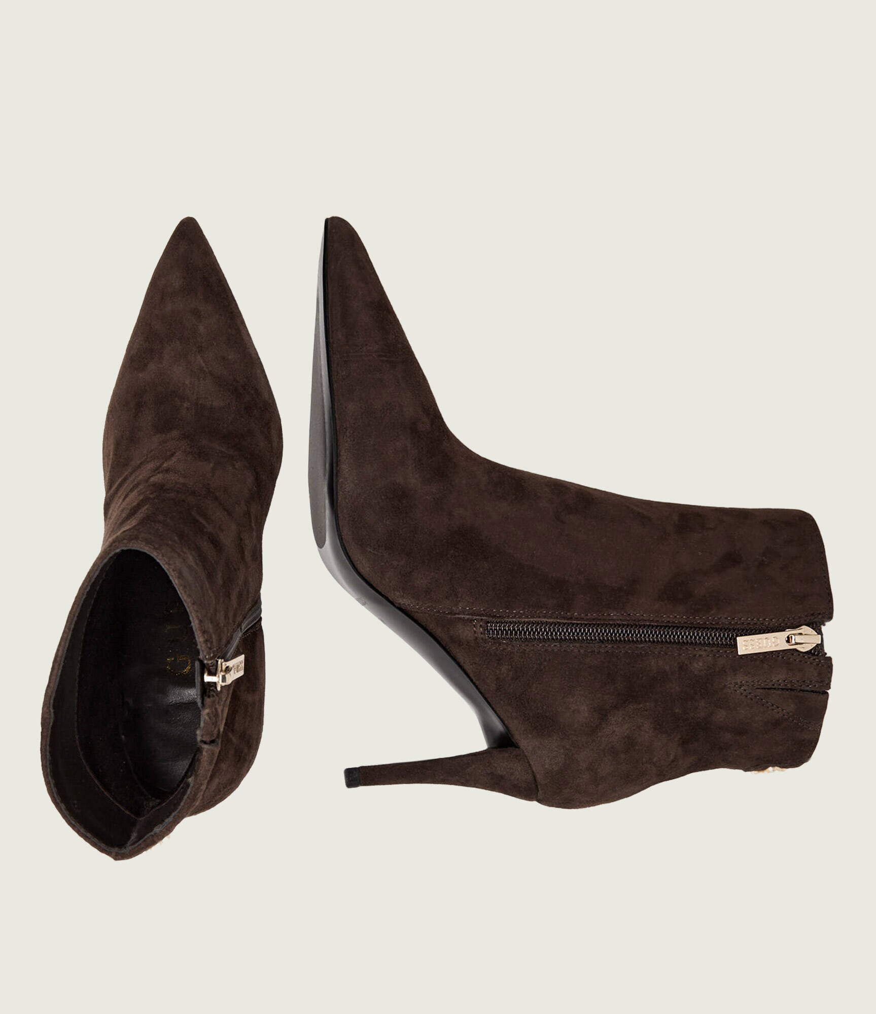 GUESS Botine cu toc subțire Caleza | piele întoarsă