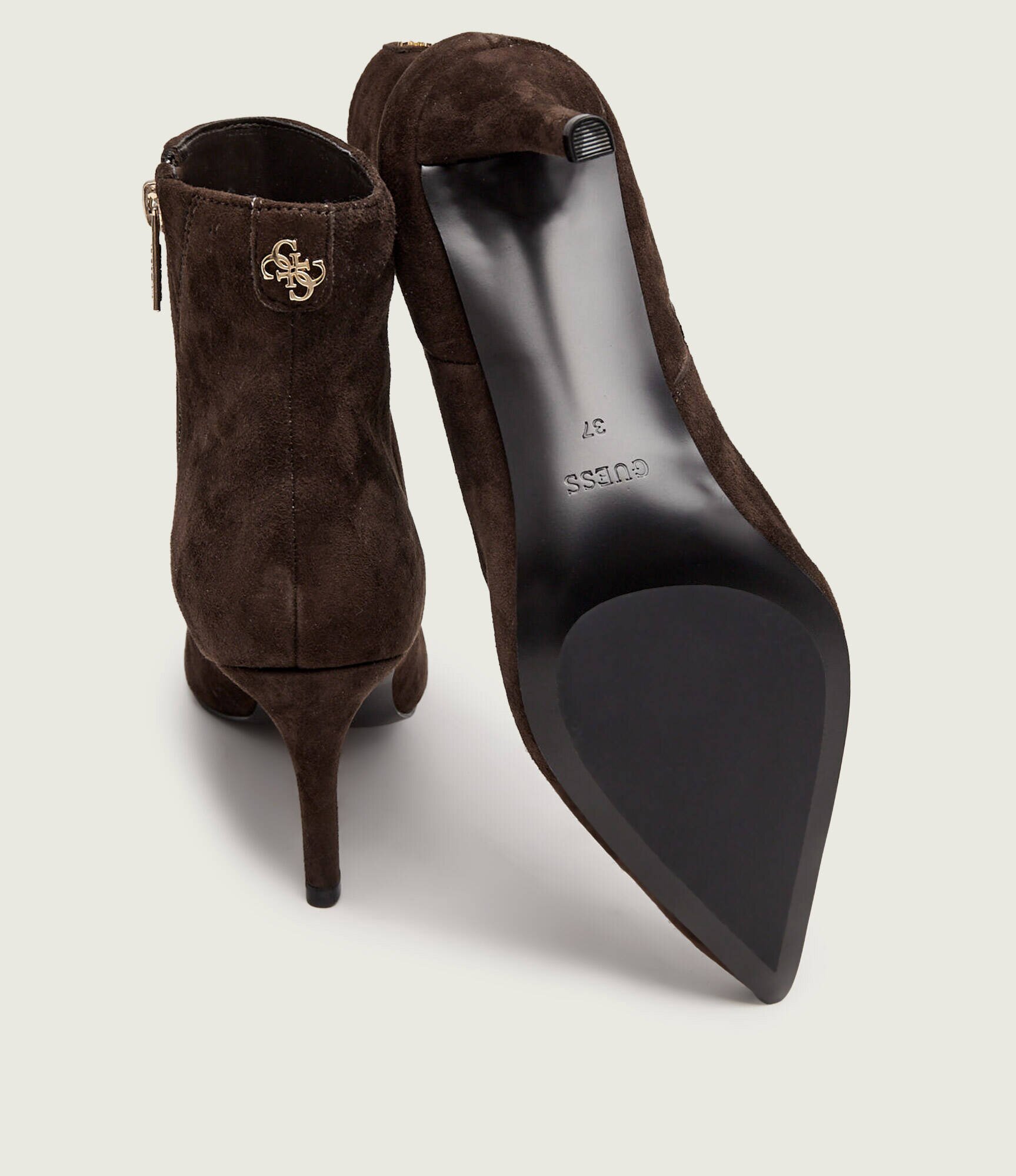 GUESS Botine cu toc subțire Caleza | piele întoarsă