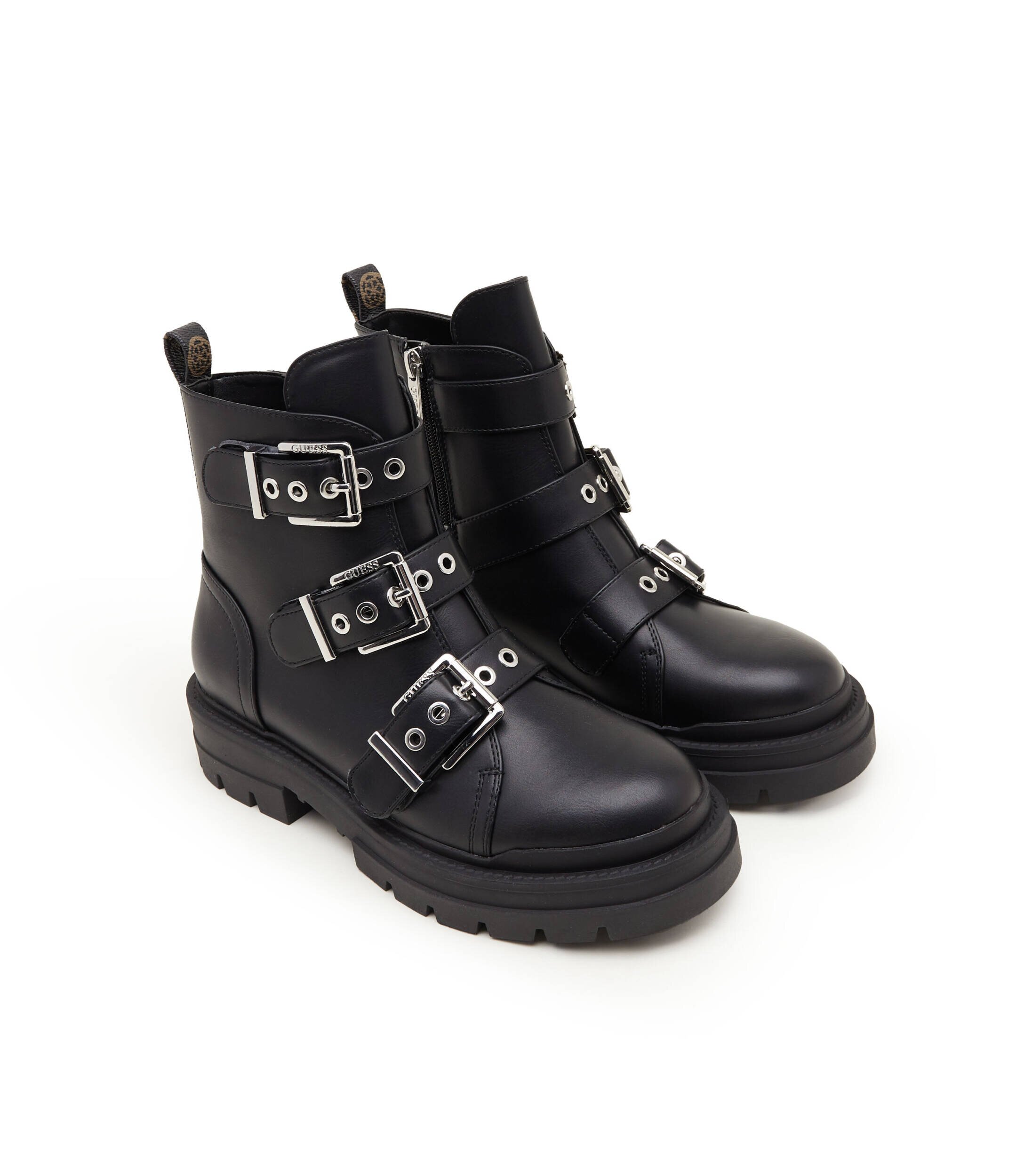 GUESS Botine Obia cu adaos de piele