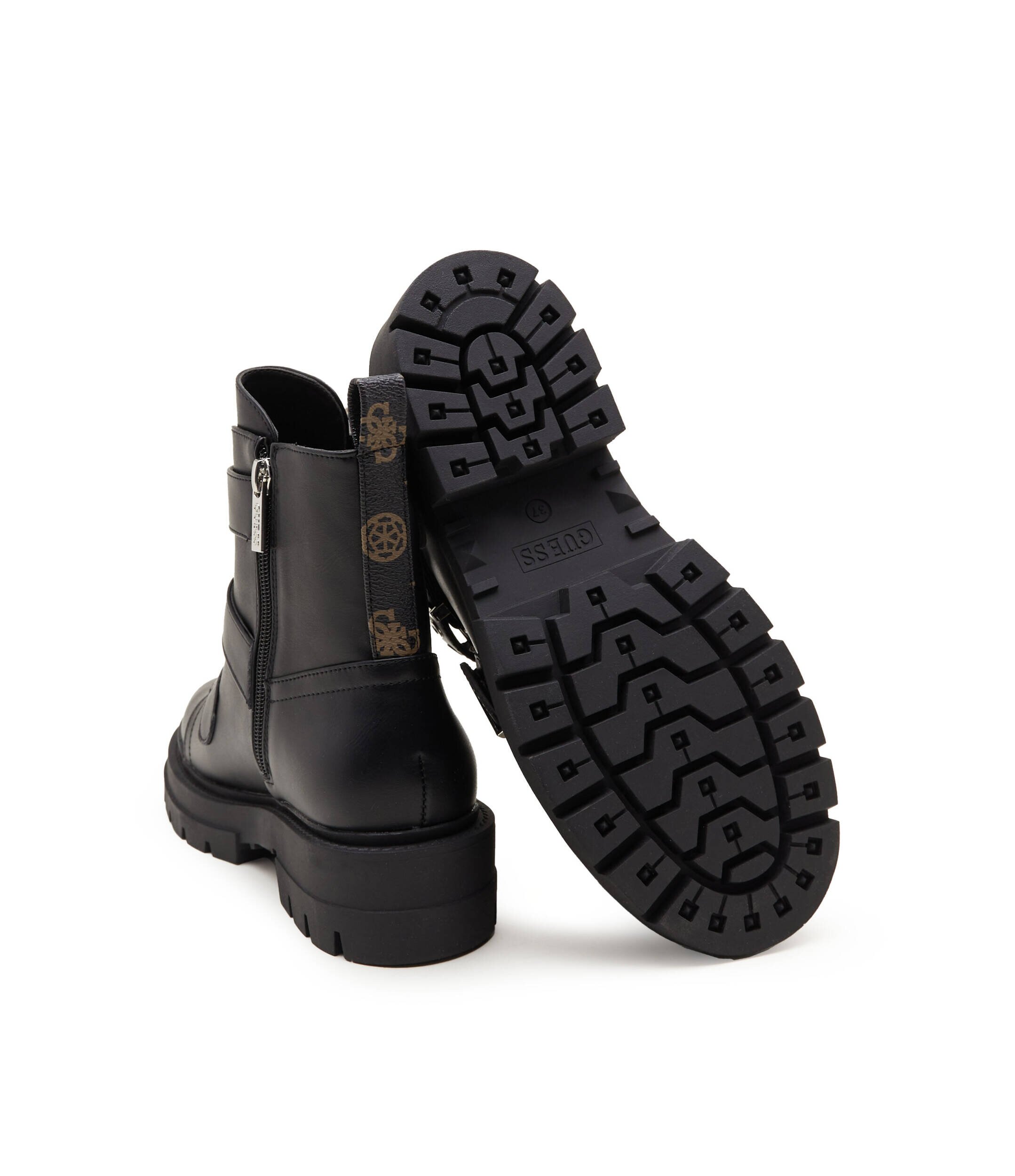 GUESS Botine Obia cu adaos de piele