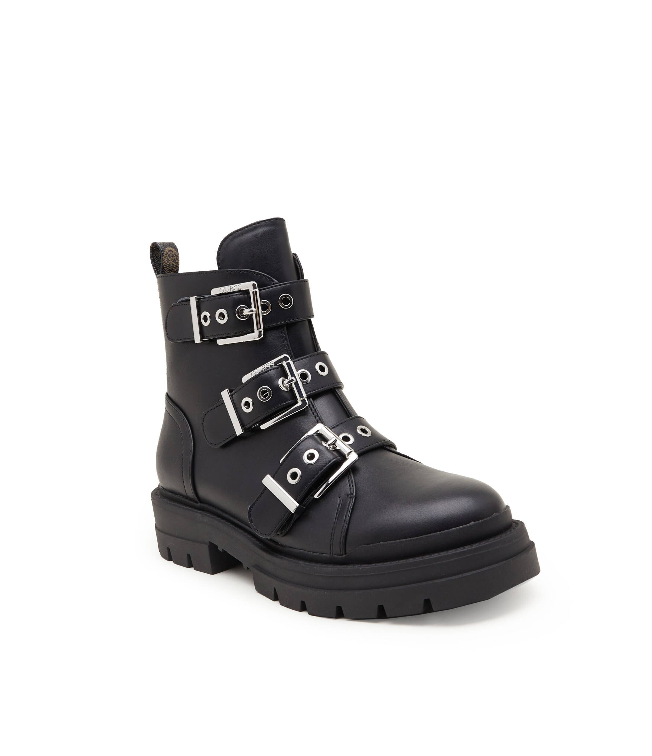 GUESS Botine Obia cu adaos de piele