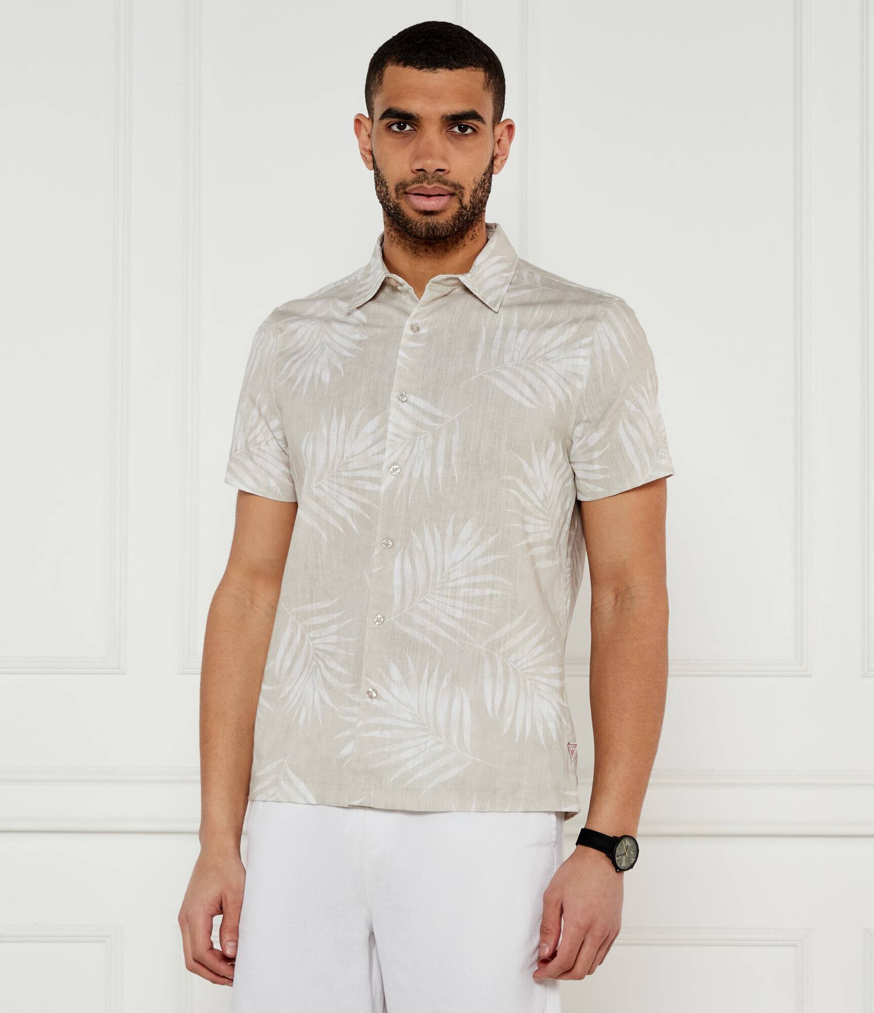 GUESS Cămașă CAMICIE | Regular Fit | cu adaos de in