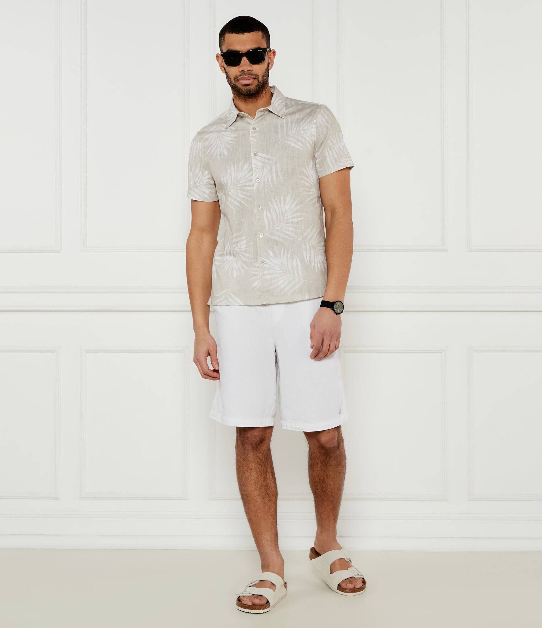 GUESS Cămașă CAMICIE | Regular Fit | cu adaos de in