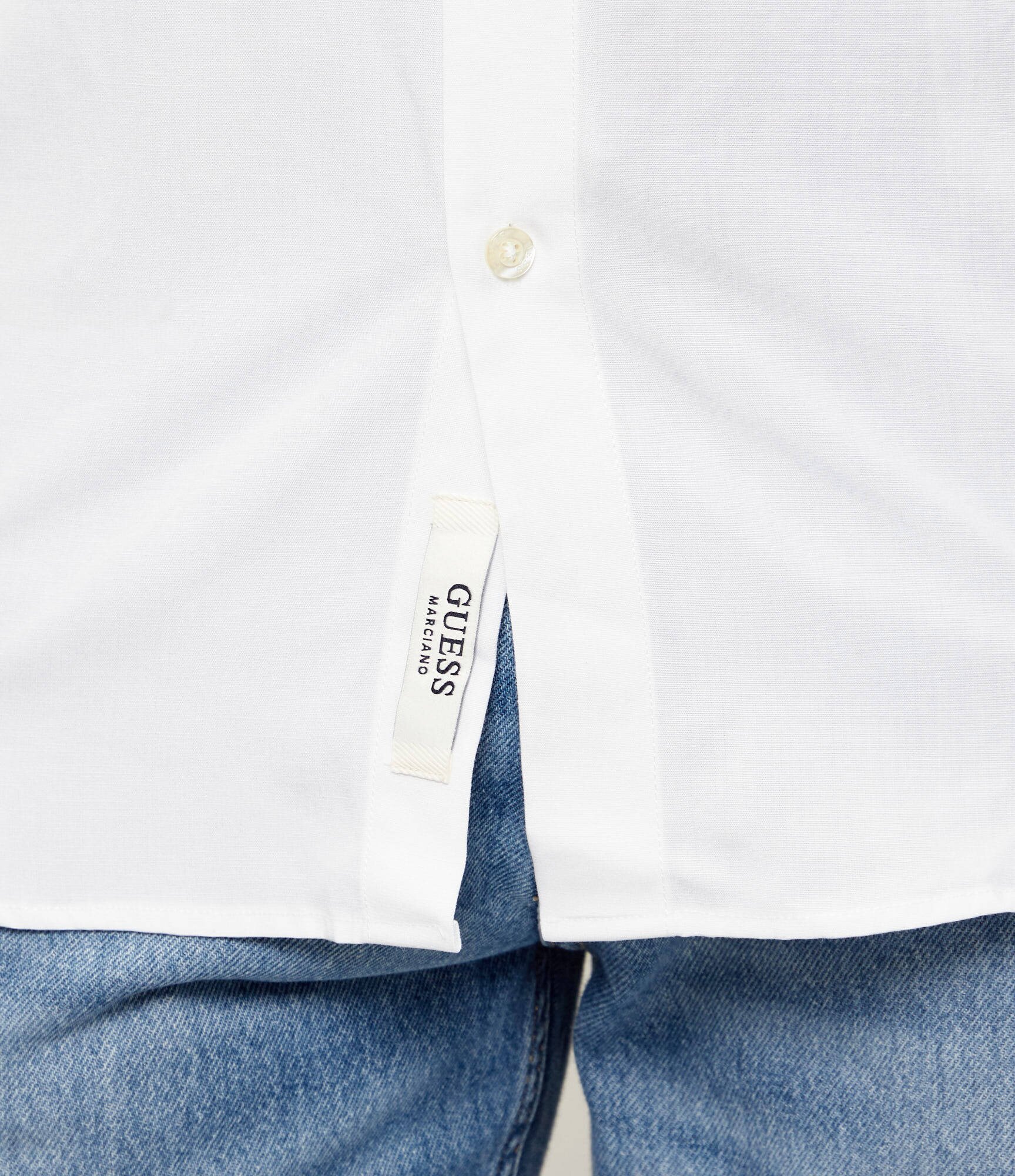GUESS Cămașă | regular fit | cu adaos de in