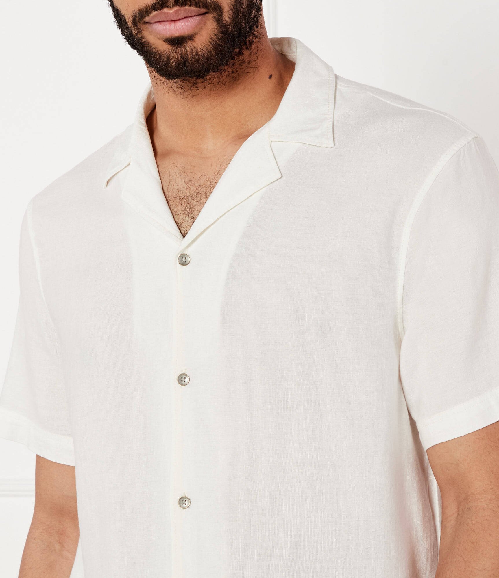 GUESS Cămașă | Regular Fit | cu adaos de in