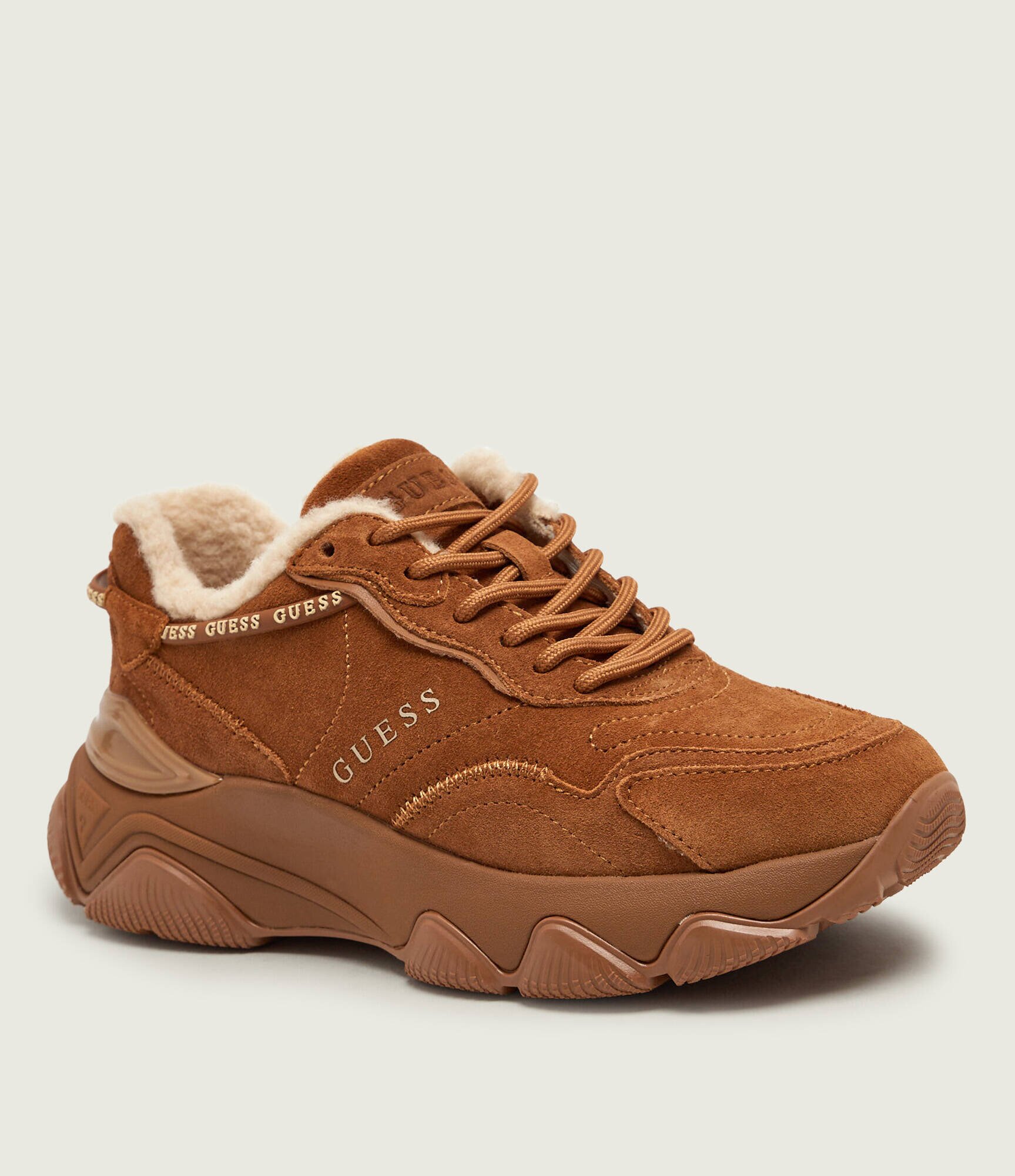 GUESS Căptușite sneakers Micola3 | shearling | piele întoarsă