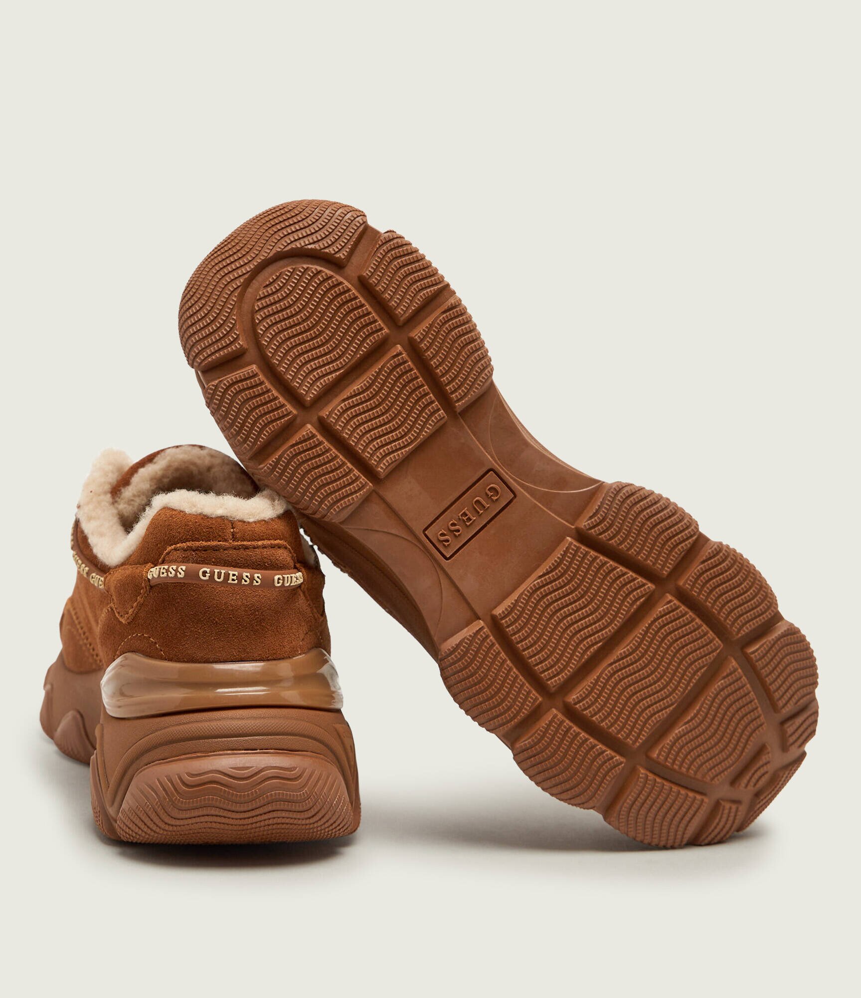 GUESS Căptușite sneakers Micola3 | shearling | piele întoarsă