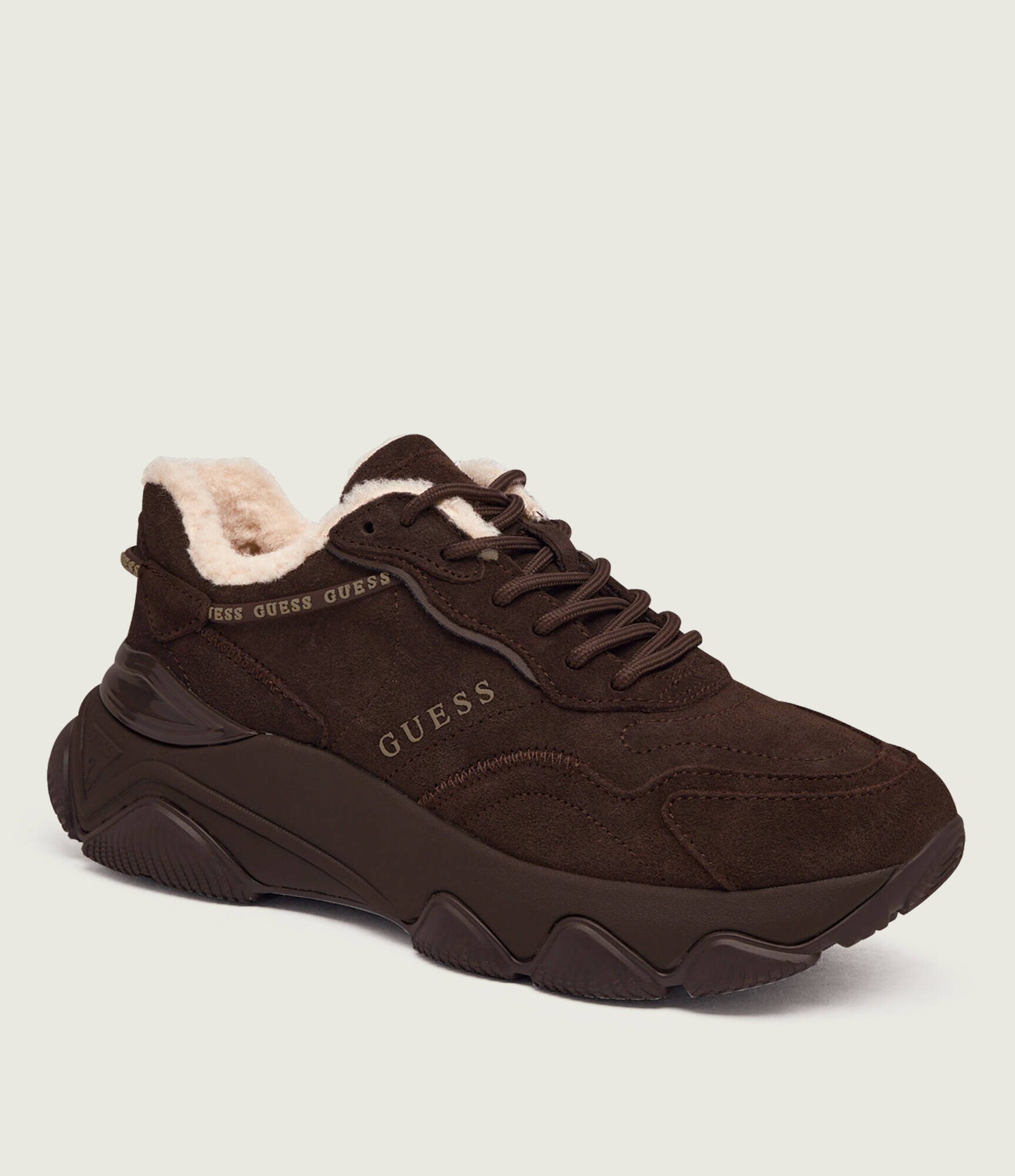 GUESS Căptușite sneakers Micola3 | shearling | piele întoarsă