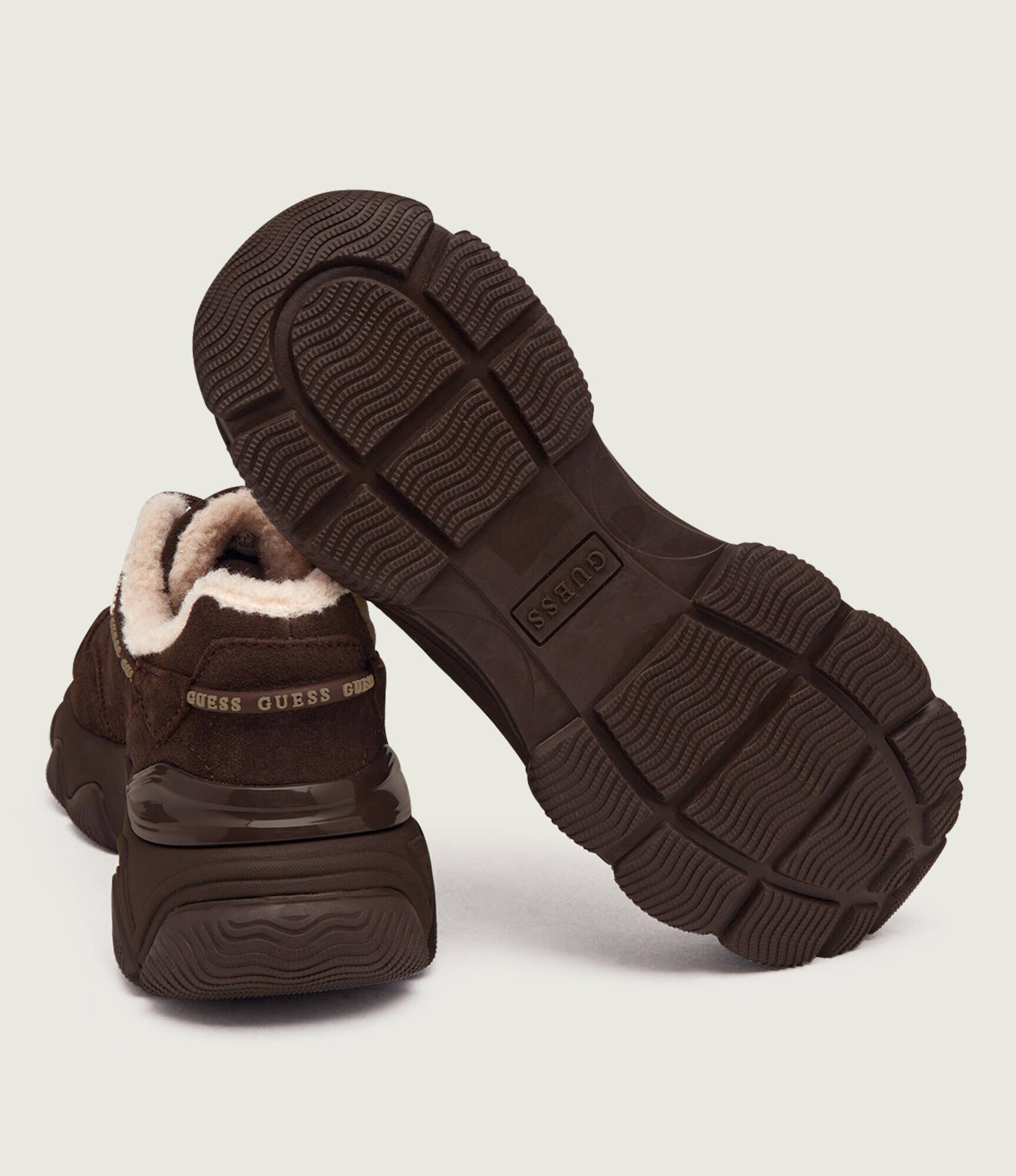 GUESS Căptușite sneakers Micola3 | shearling | piele întoarsă