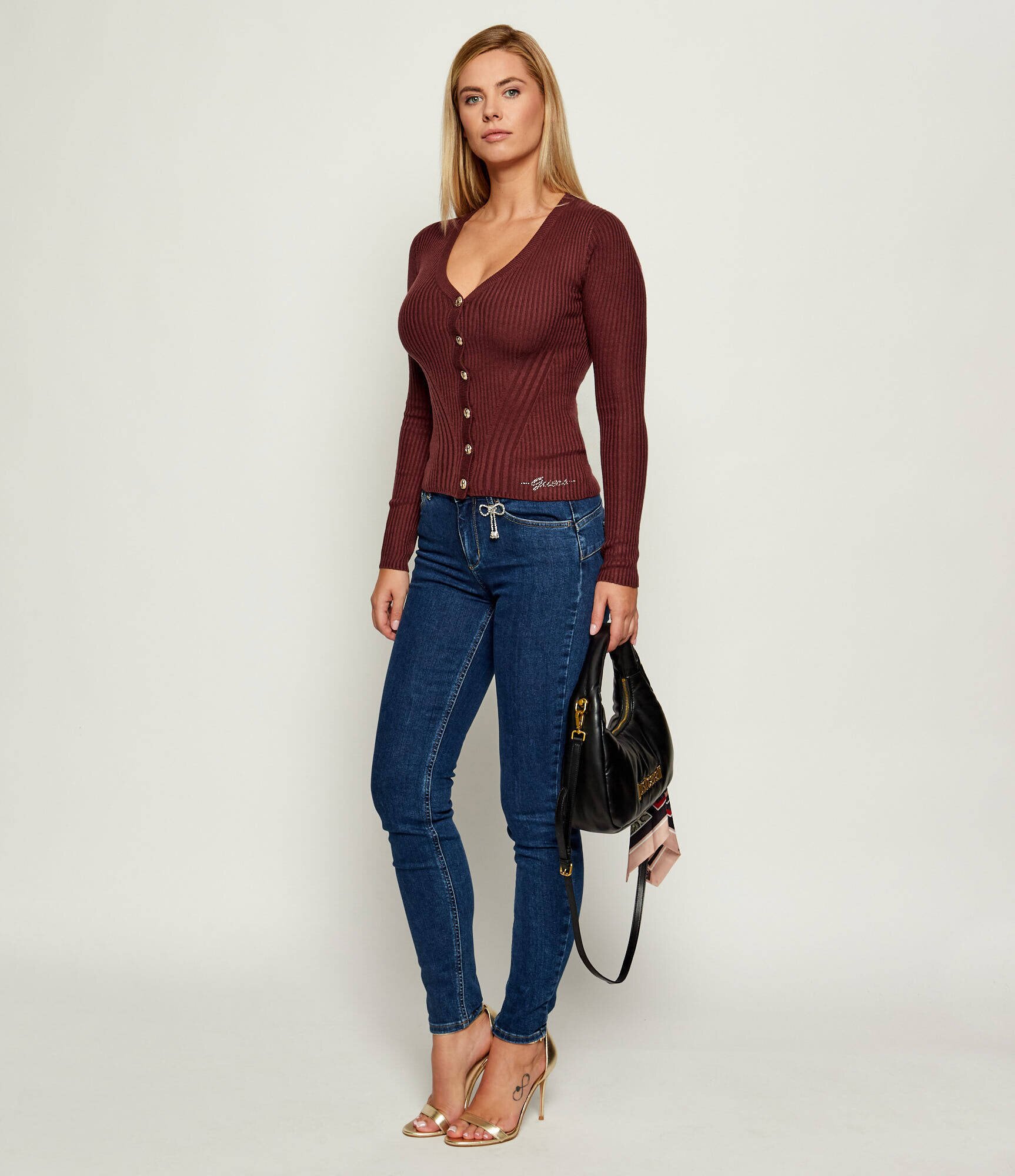 GUESS Cardigan JULIA | Slim Fit | cu adaos de mătase și cașmir