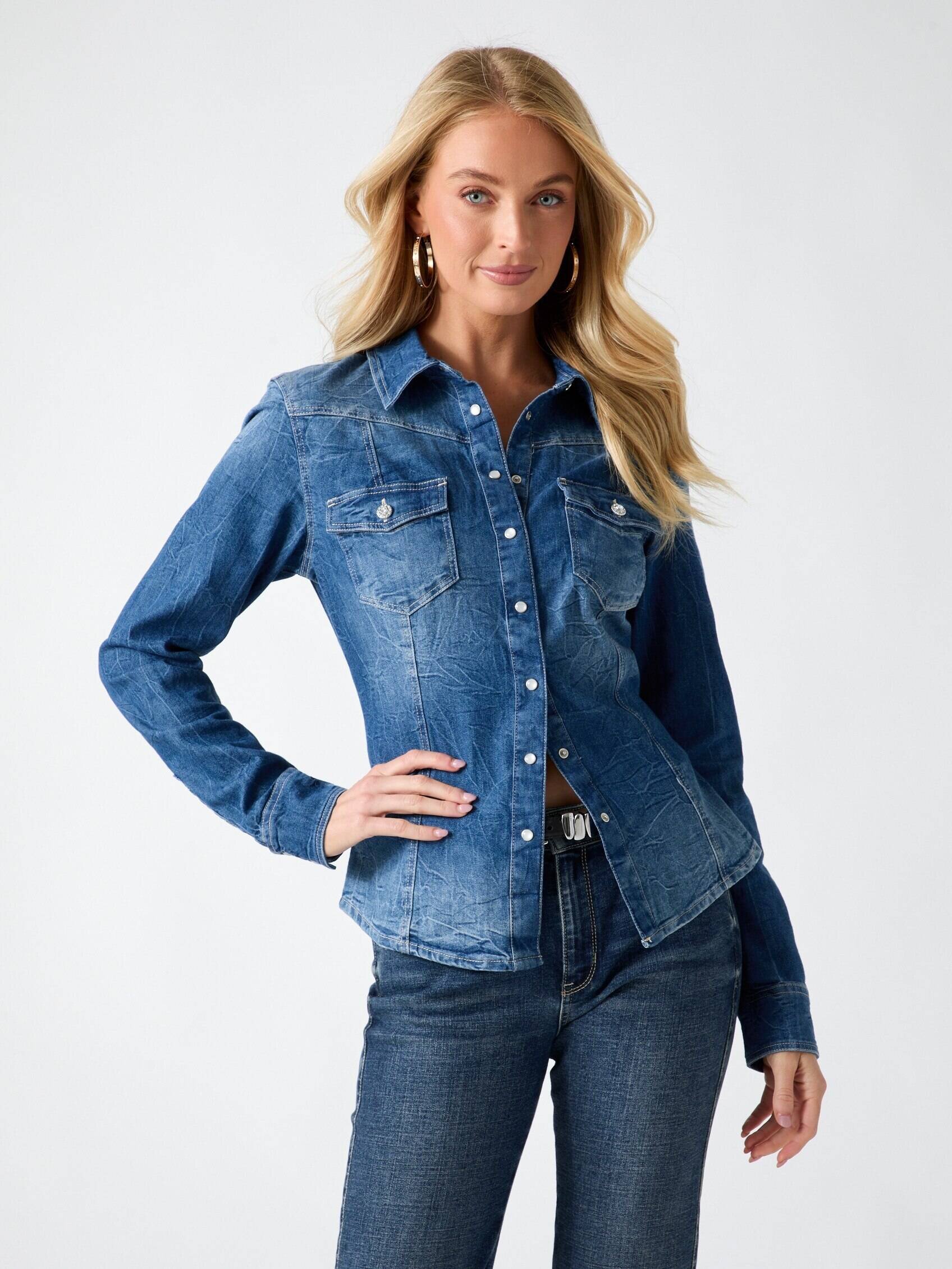GUESS De blugi cămașă Velvet | Slim Fit