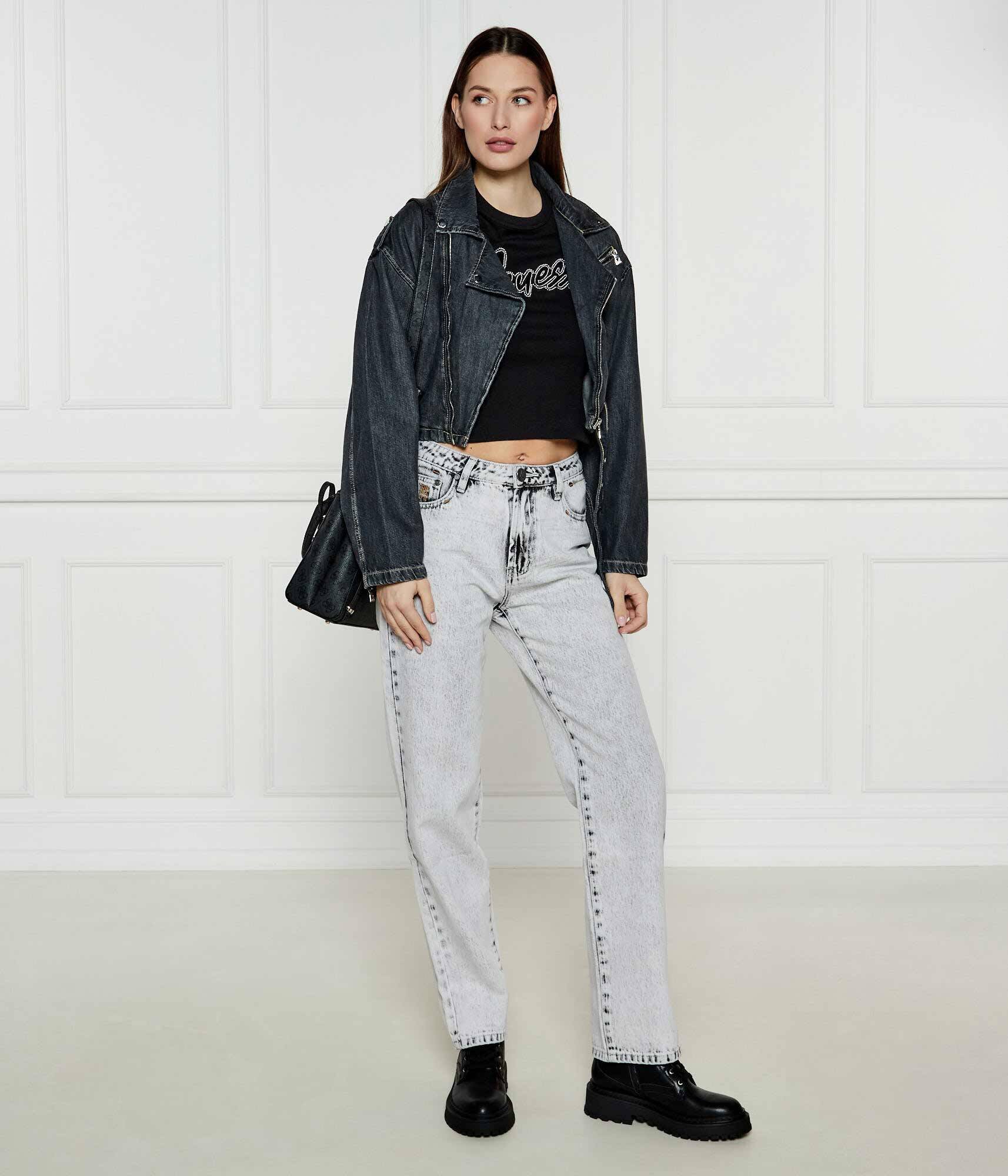 GUESS De blugi geacă de piele SANDY | Cropped Fit