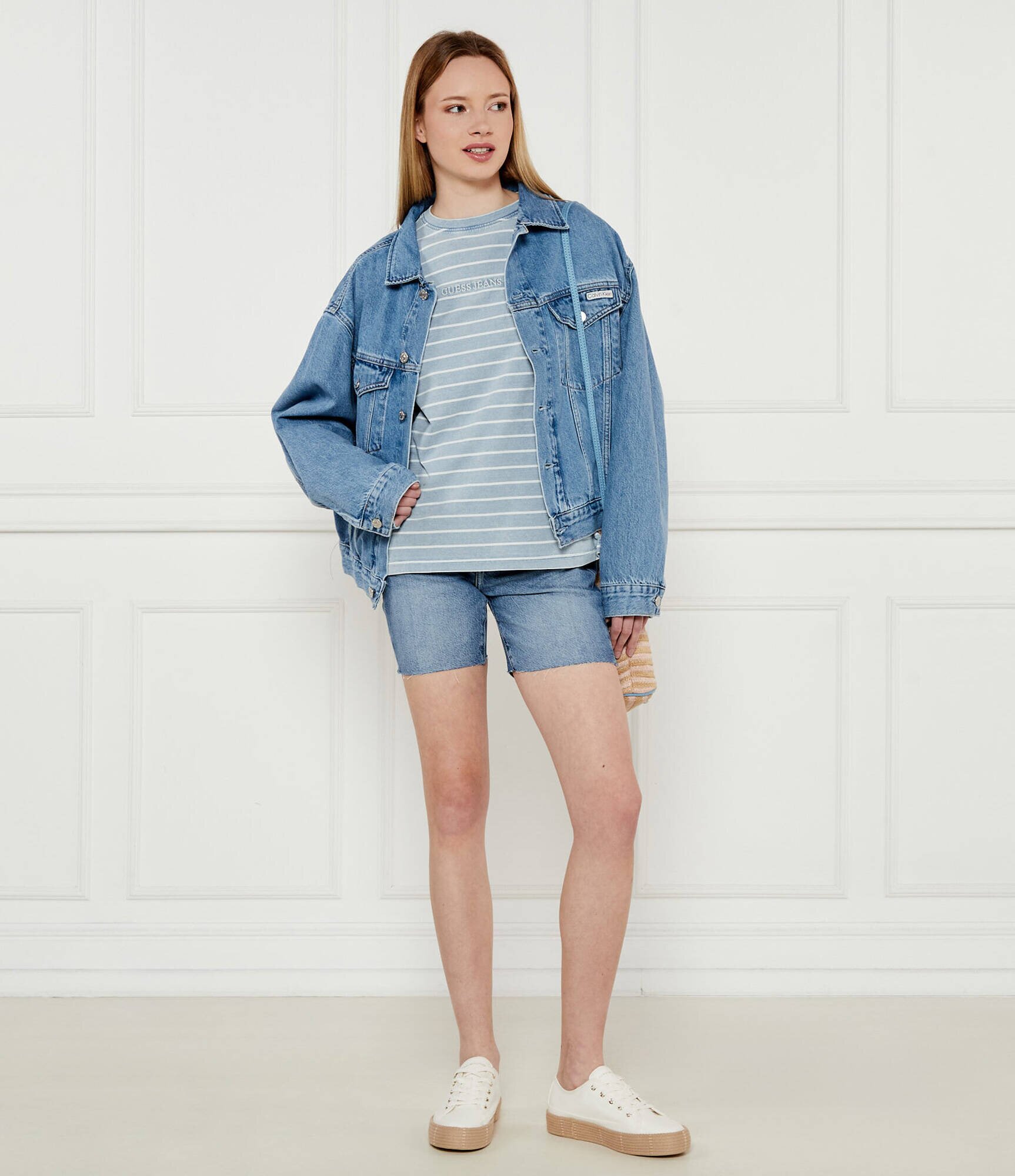 GUESS De blugi pantaloni scurți 80S PEDAL | Regular Fit