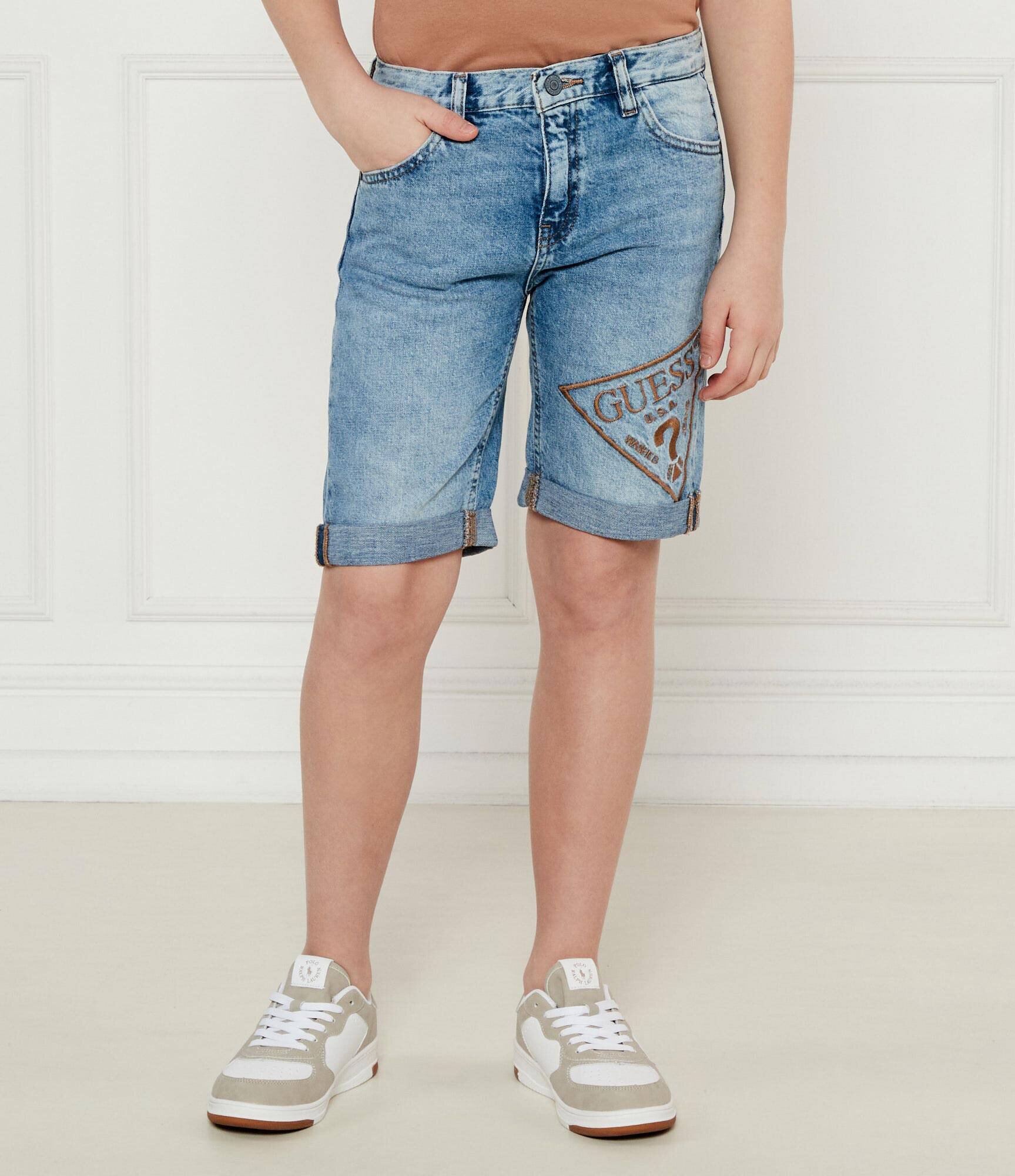 GUESS De blugi pantaloni scurți | Regular Fit | cu adaos de in