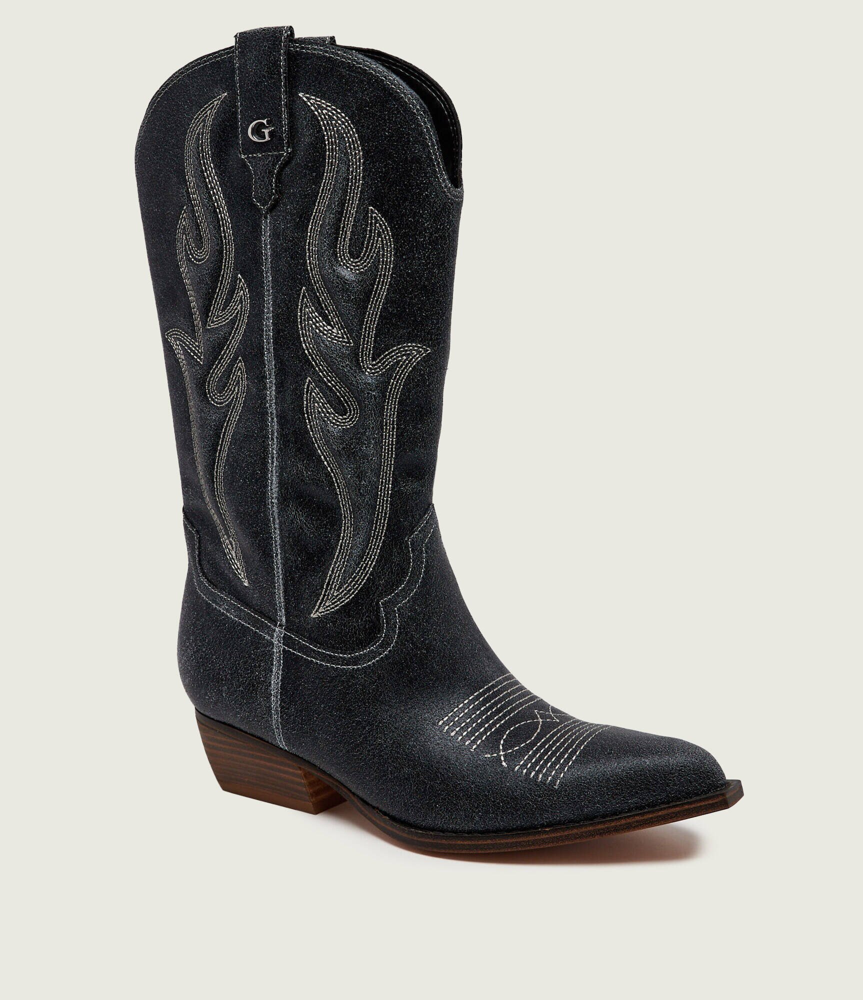GUESS De piele cizme cowboy Largen