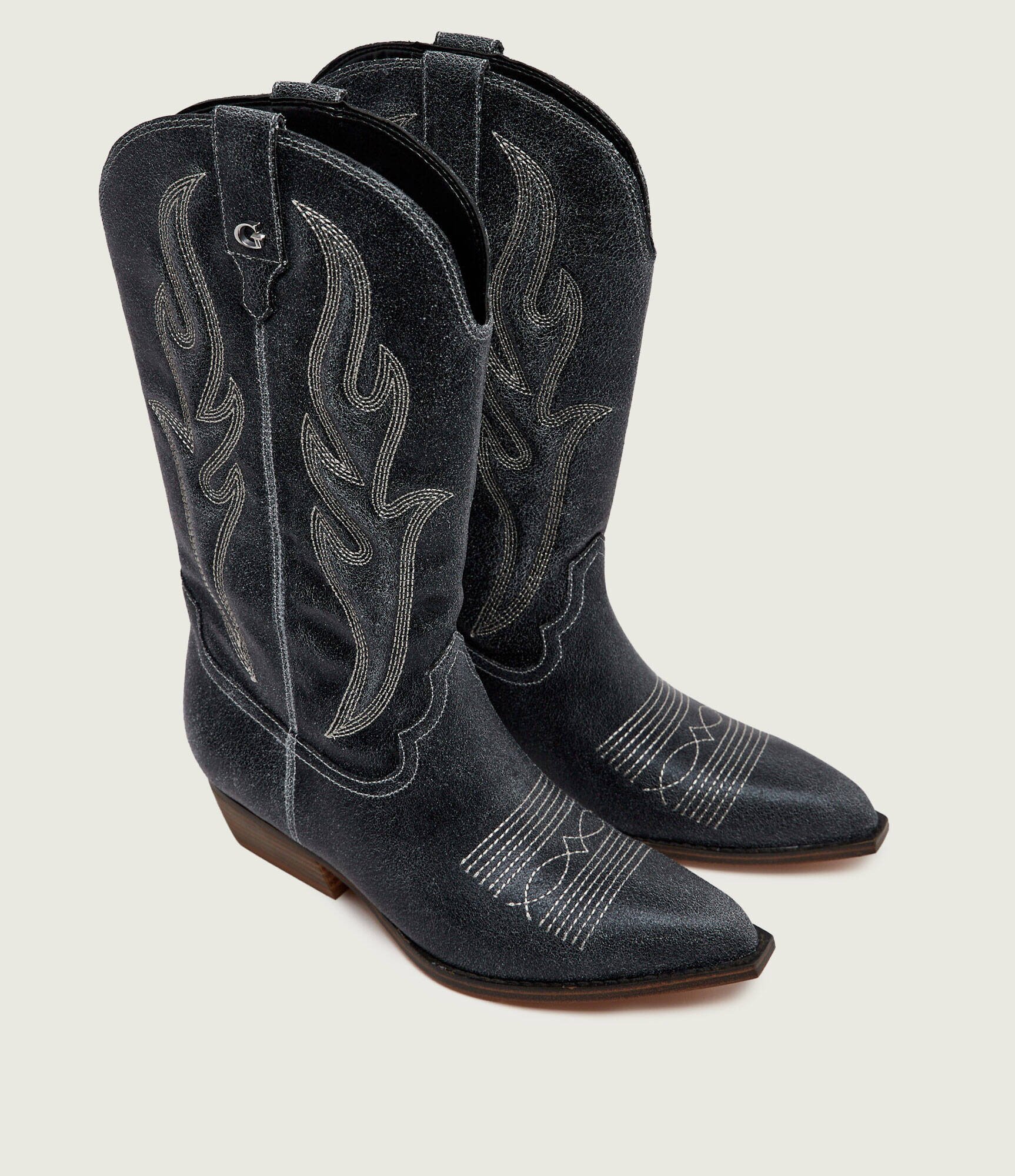 GUESS De piele cizme cowboy Largen