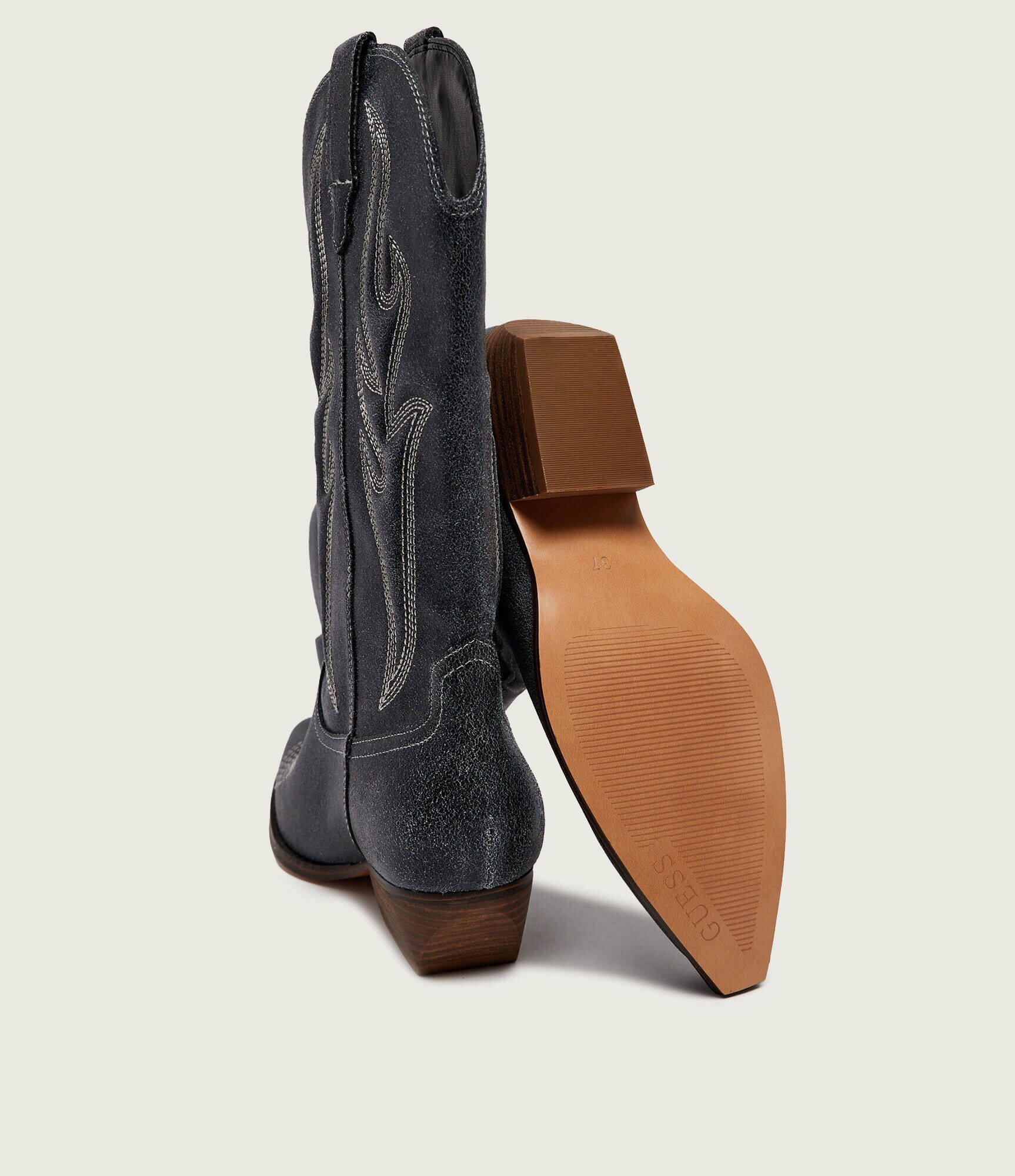 GUESS De piele cizme cowboy Largen
