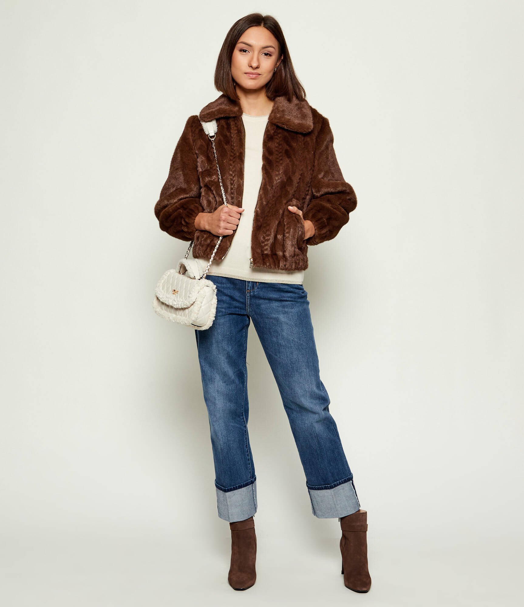 GUESS Geantă pe umăr CRISTI | shearling