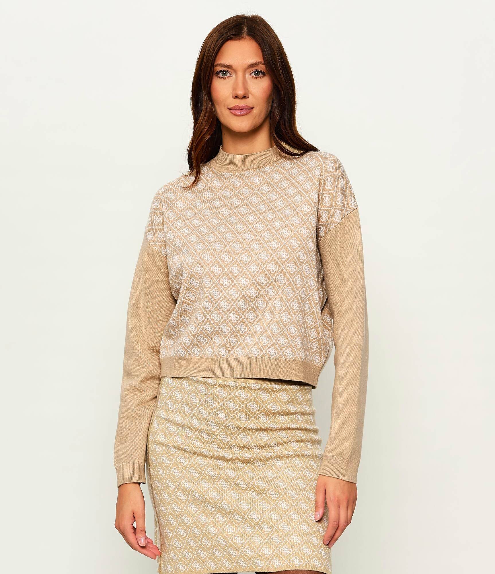 GUESS Guler înalt AUBREY| Loose fit cu adaos de lână