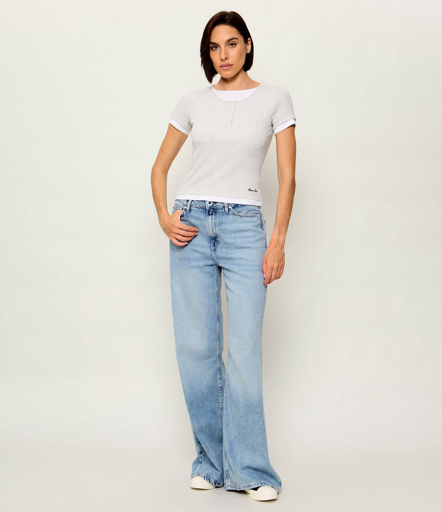 GUESS JEANS Bluză Henley | Slim Fit