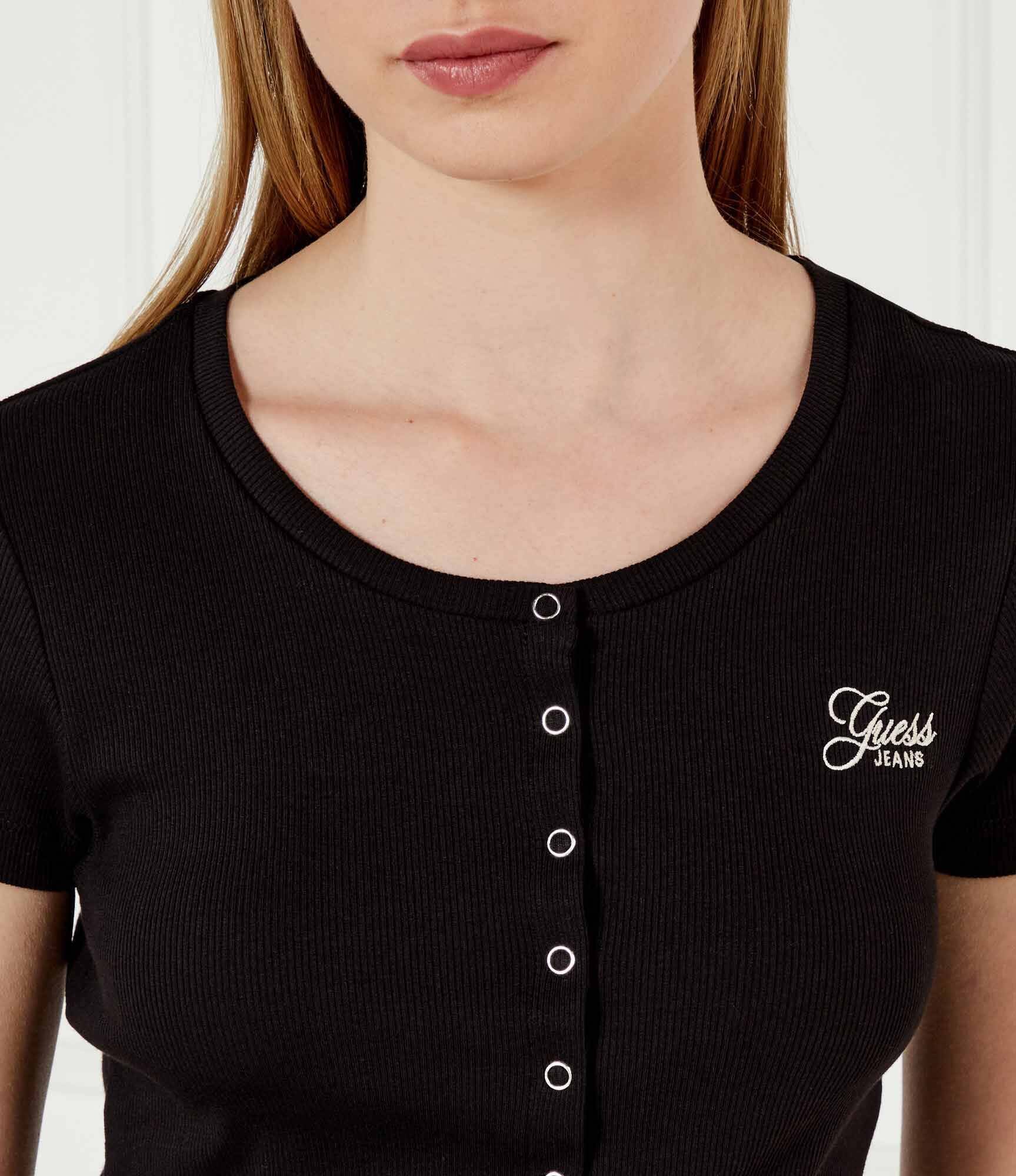 GUESS JEANS Bluză SNAP EMBRO | Cropped Fit