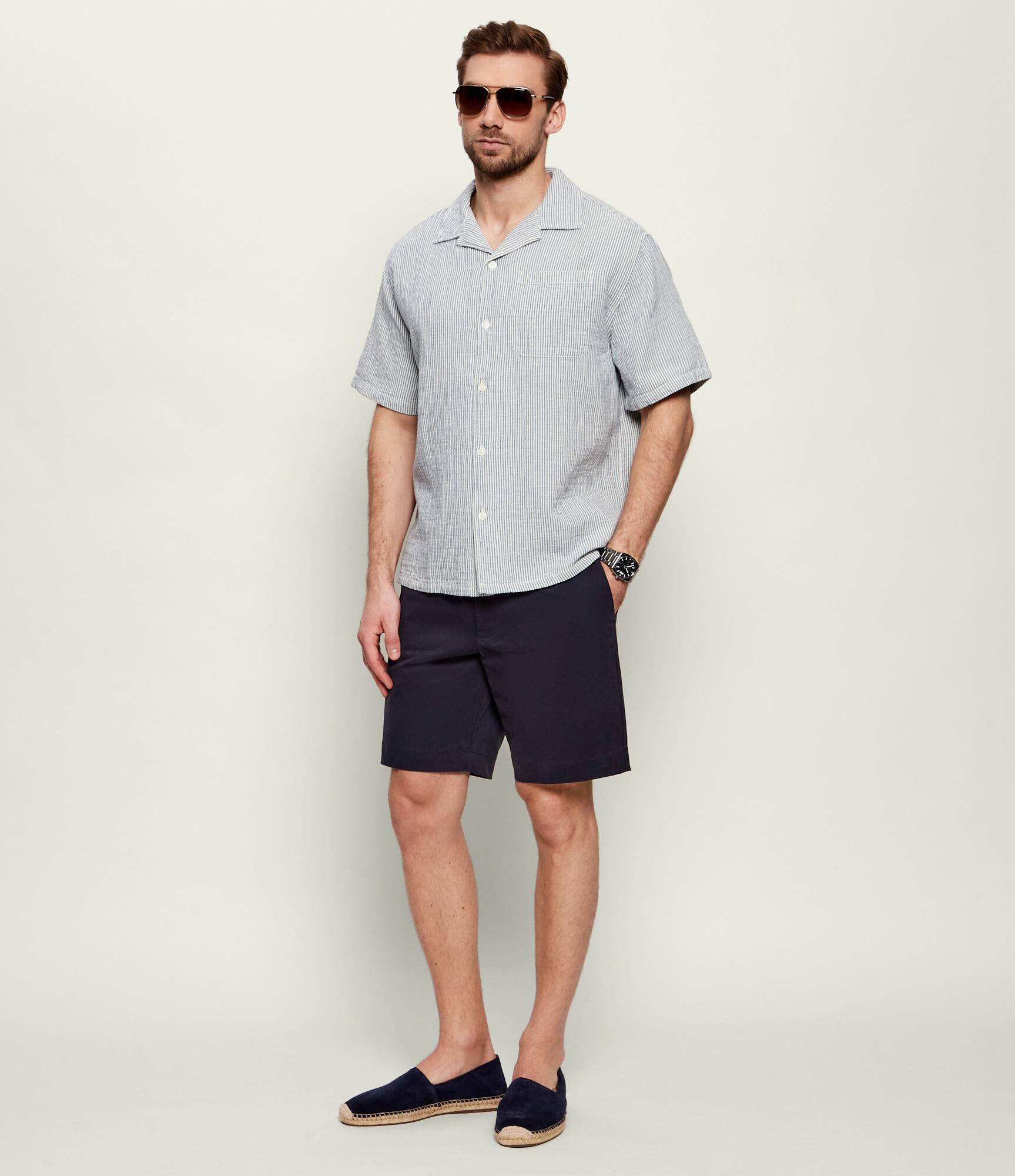 GUESS JEANS Cămașă CAMP | Loose fit | cu adaos de in