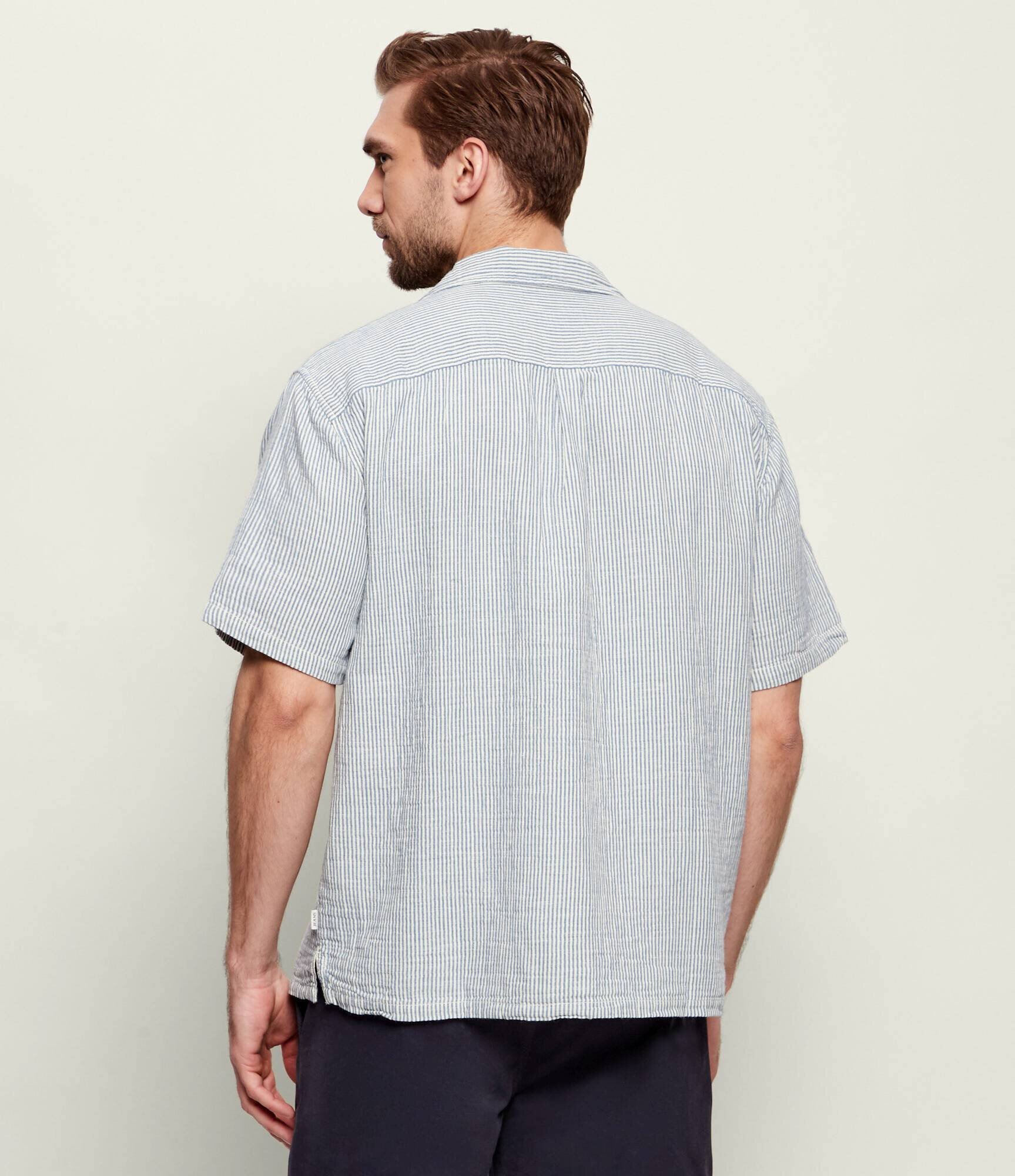 GUESS JEANS Cămașă CAMP | Loose fit | cu adaos de in