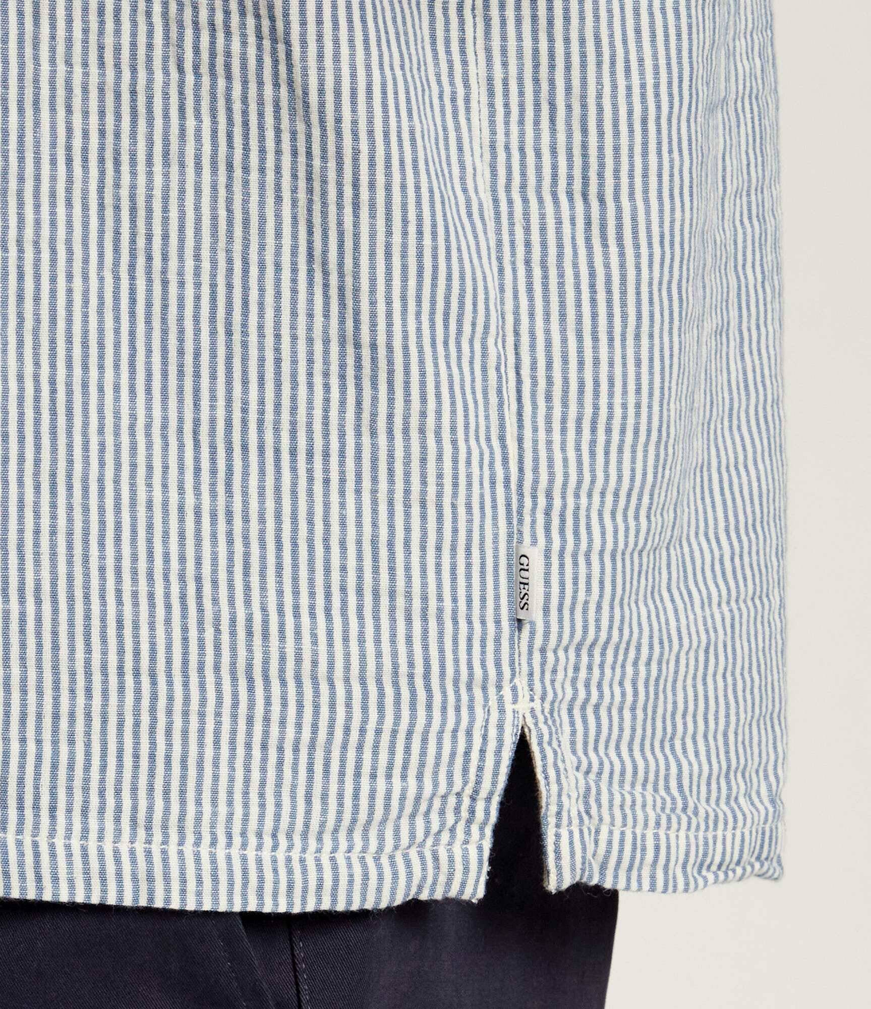 GUESS JEANS Cămașă CAMP | Loose fit | cu adaos de in