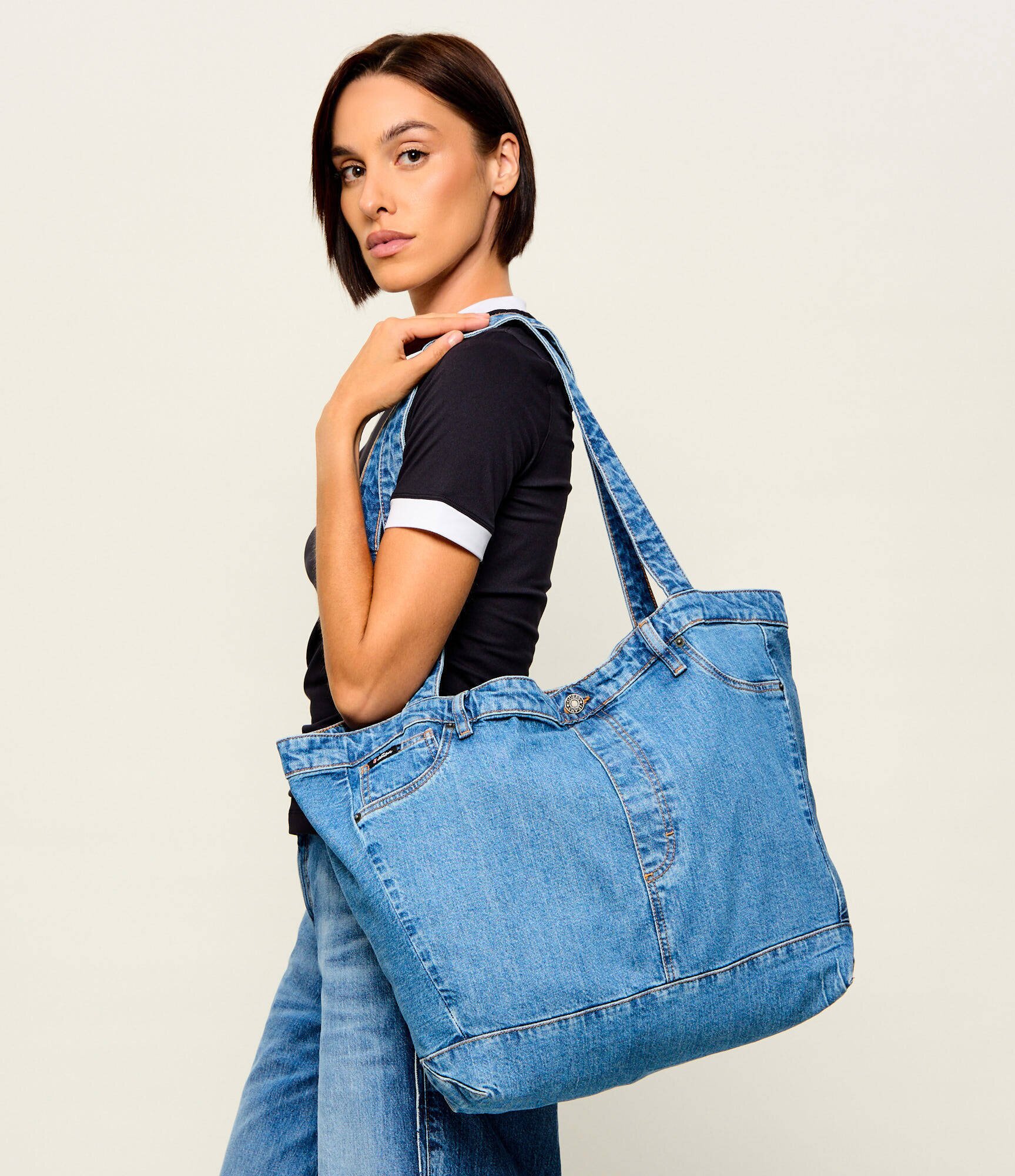 GUESS JEANS De blugi geantă shopper | x The Rolling Stones